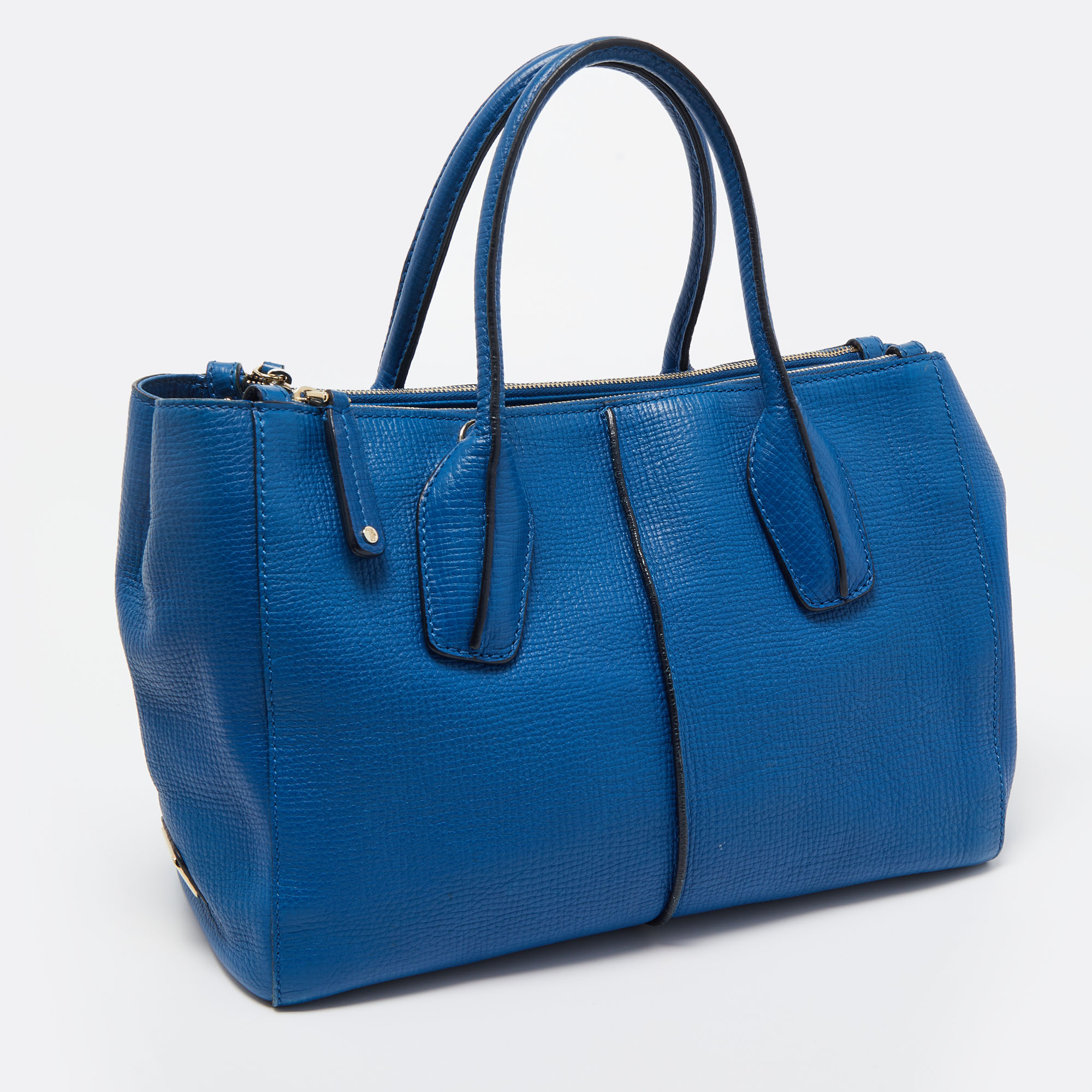 Tod's Blue Leather Small D-Styling Shopper Tote