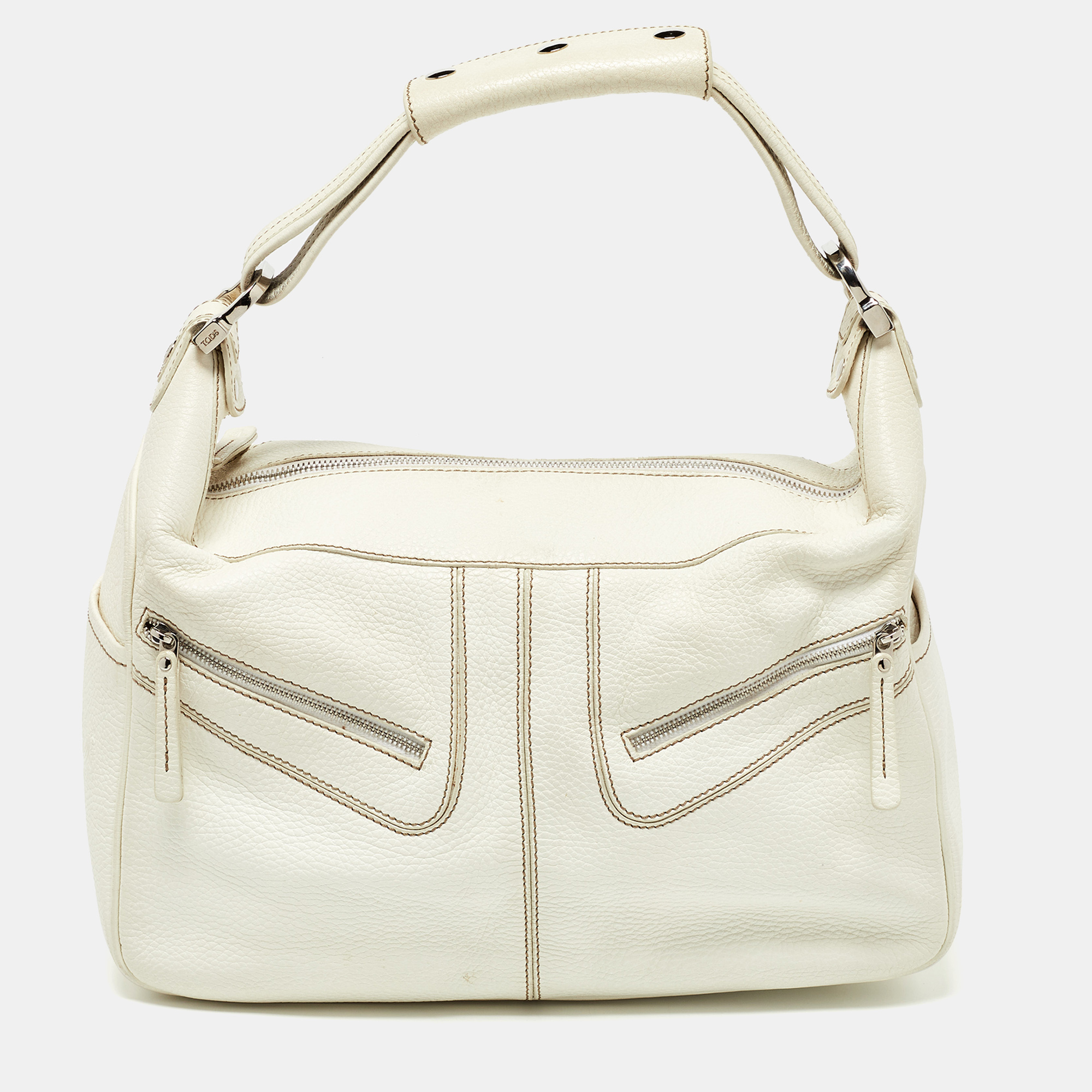 Tod's off white leather miky hobo