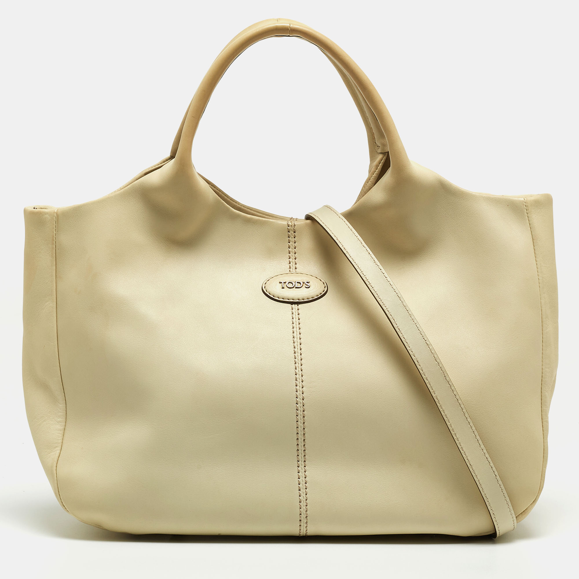 Tod's Cream Leather Tote