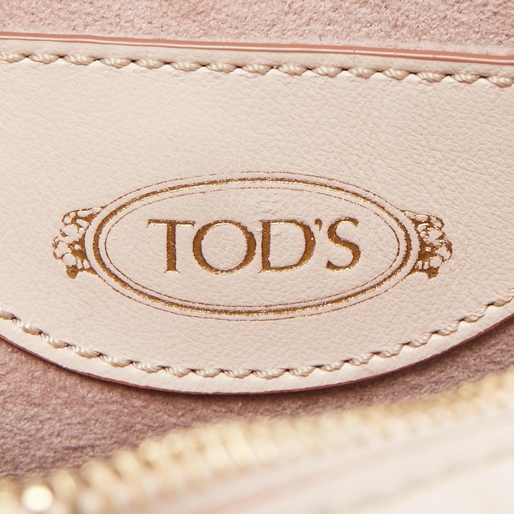 Tod's Light Pink Leather Round Gommini Crossbody Bag