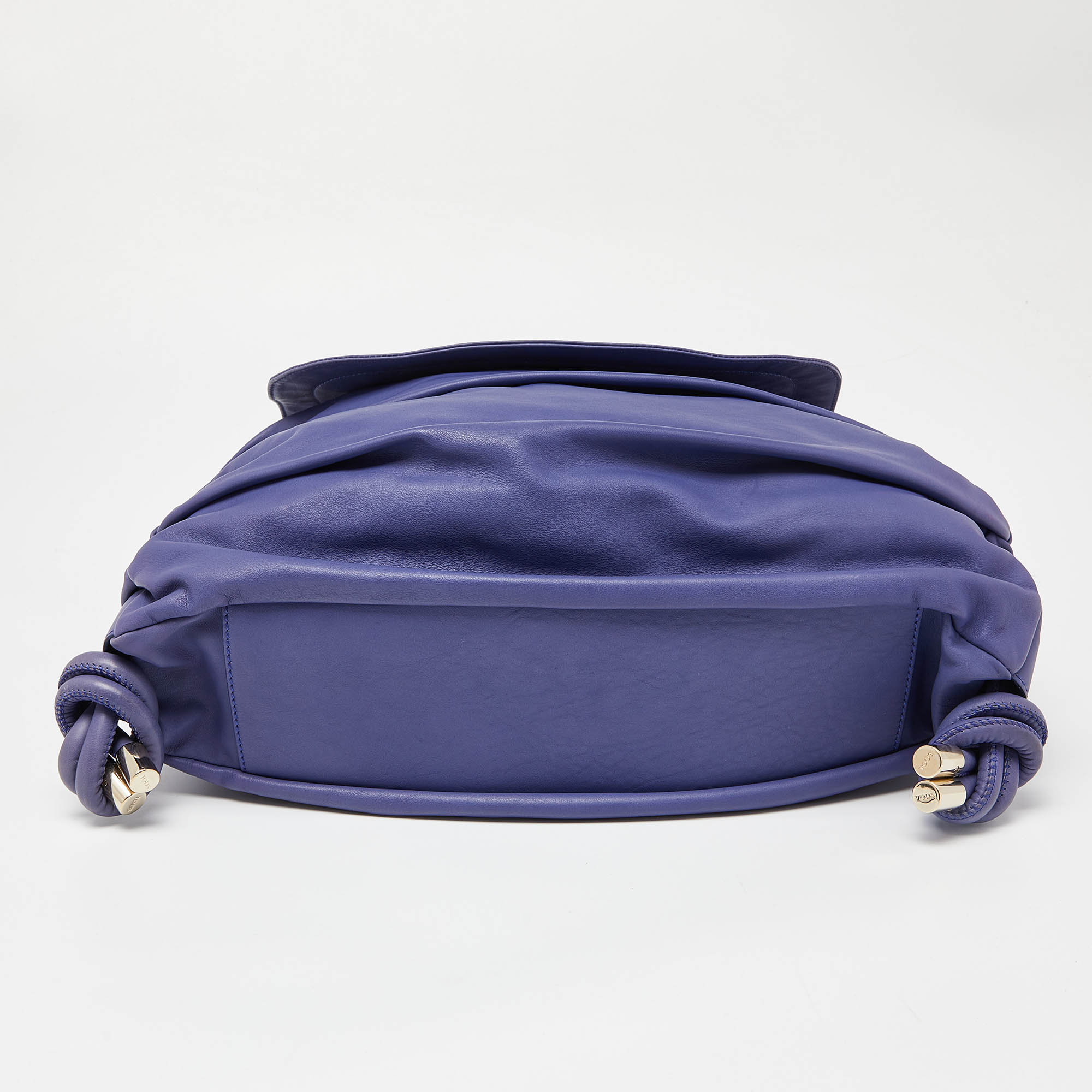 Tod's Purple Leather Softy Goa Flap Shoulder Bag