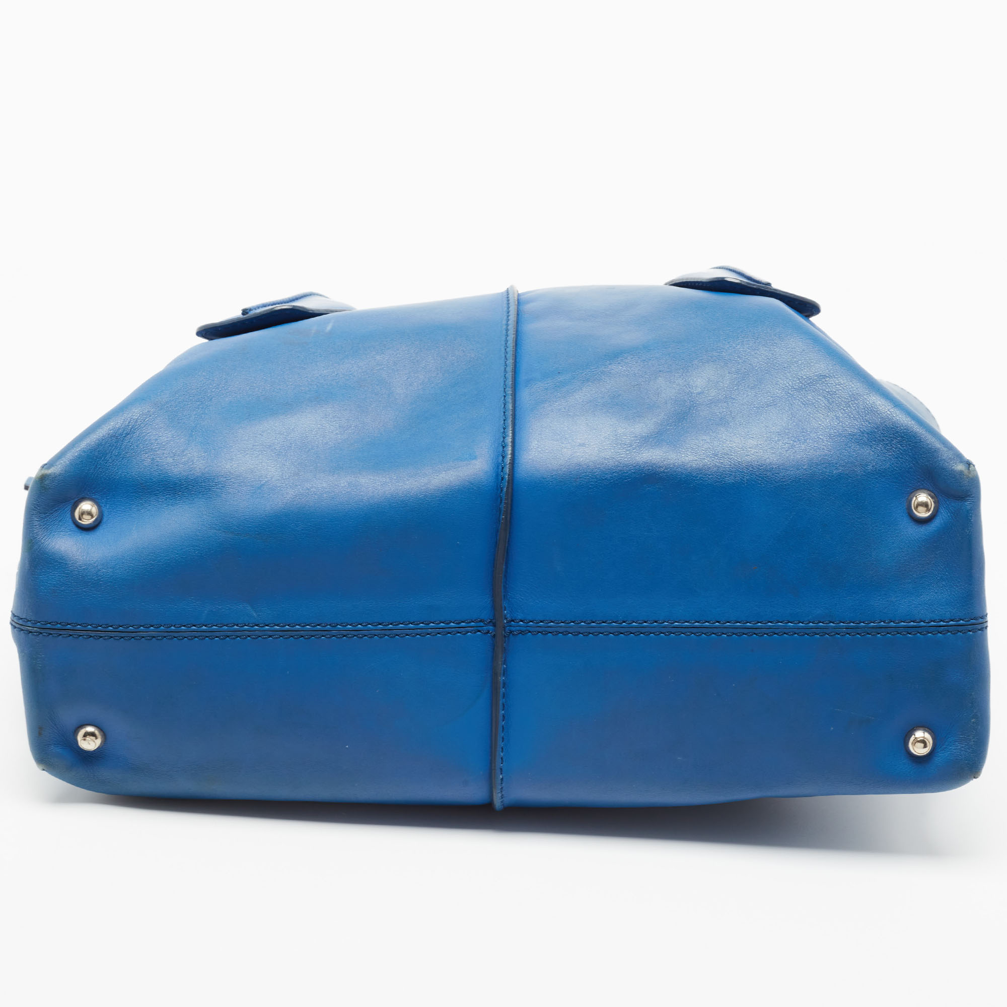 Tod's Blue Leather D-Cube Tote