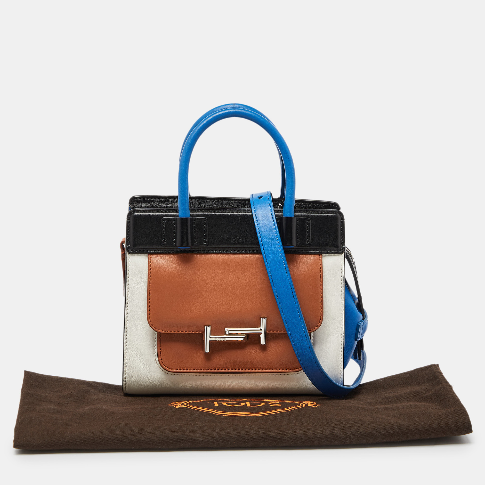 Tod's Tri Color Leather MIni Double T Tote