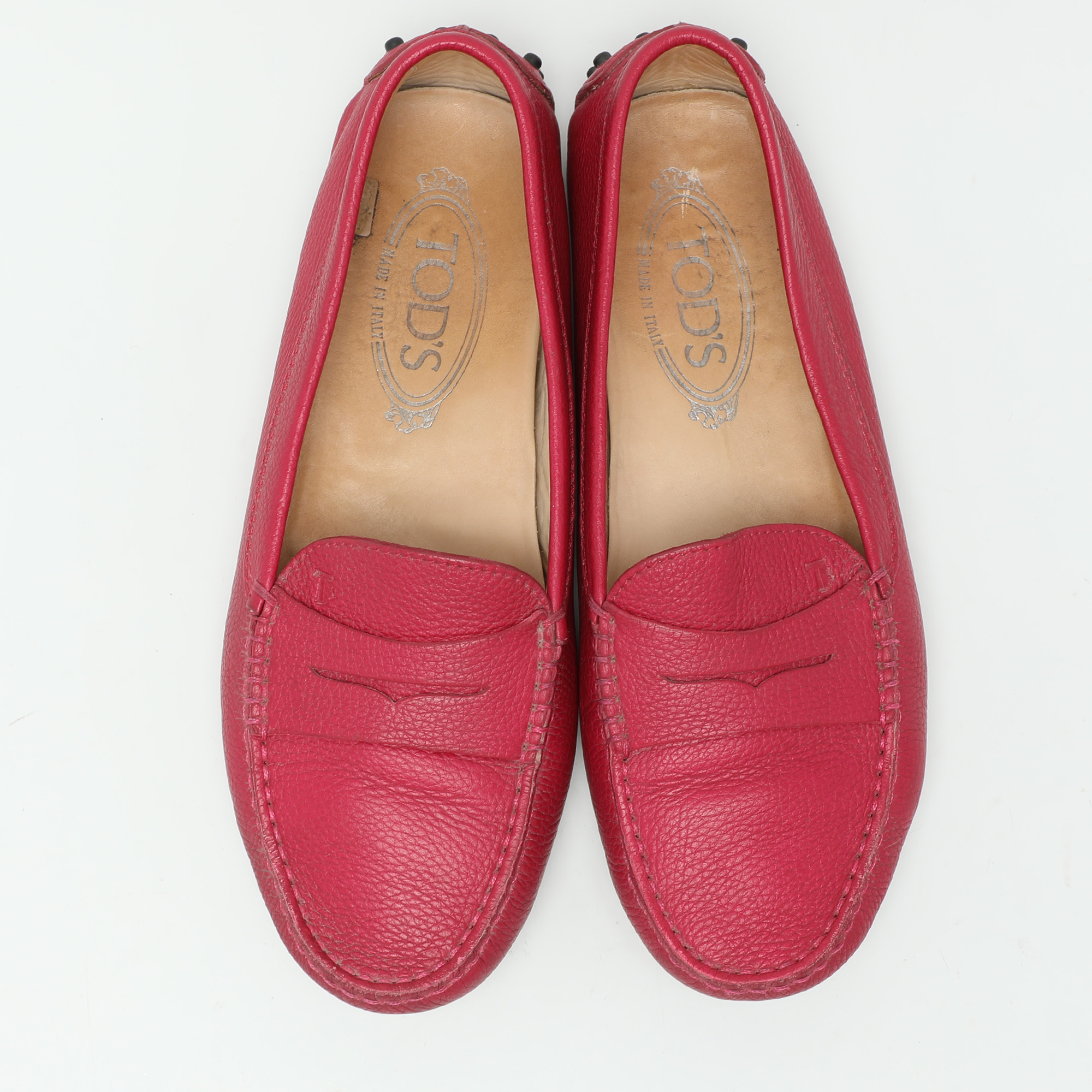 Tod's Pink Leather Penny Loafers Size 37.5