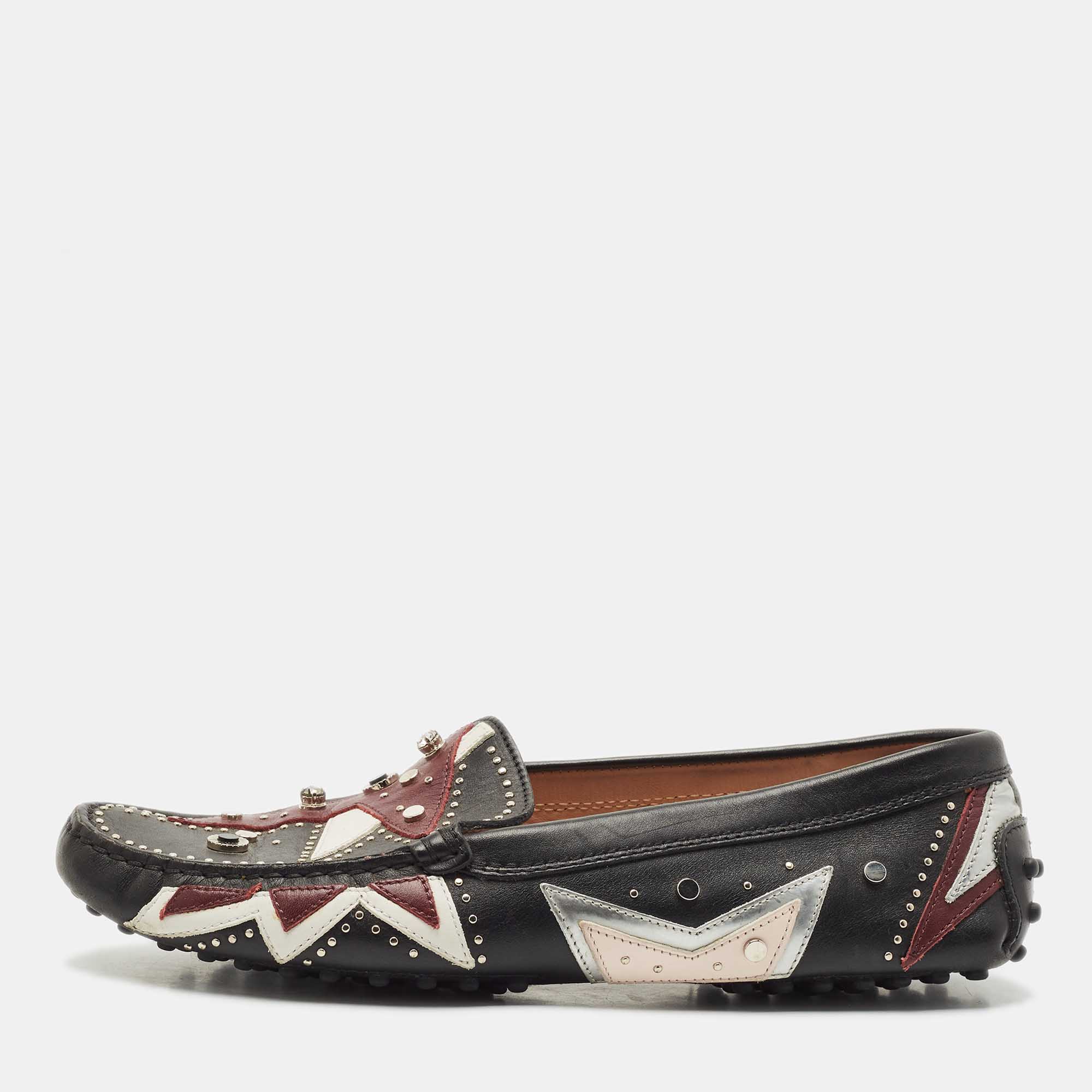 Tod's Black Leather Patchwork Embellished Slip On Loafers Size
Tod's Black Leather Patchwork Embellished Slip On Loafers Size