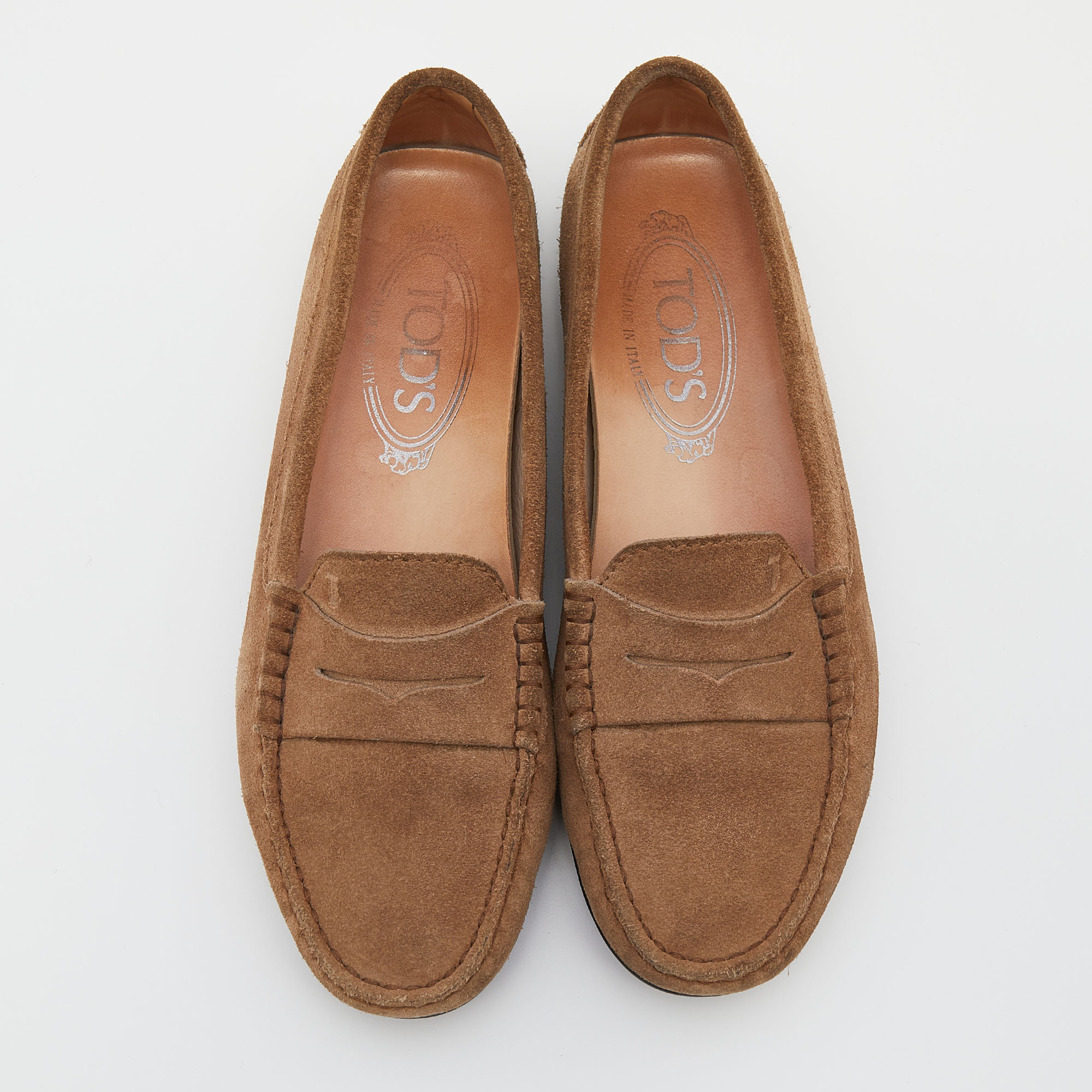 Tod's Light Brown Suede Slip On Loafers Size 35