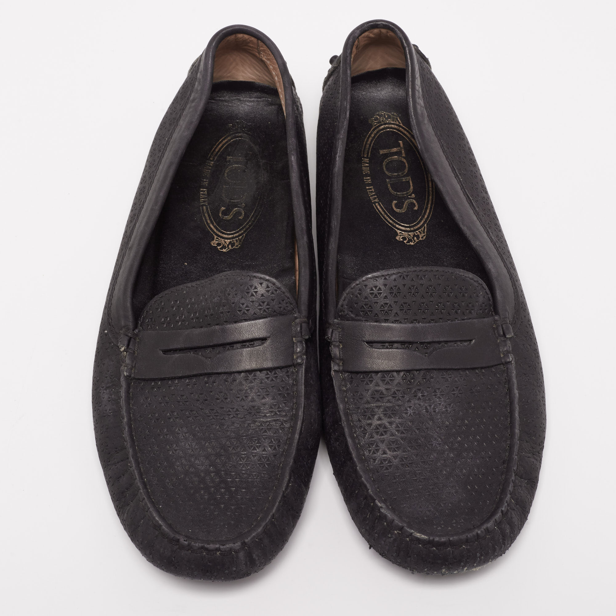 Tod's Black Leather Driving Loafers Size 38