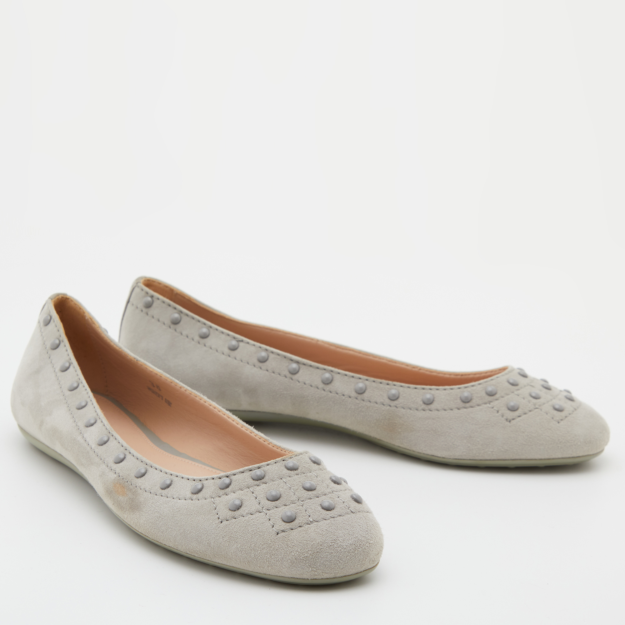 Tod's Grey Suede Ballet Flats Size 36