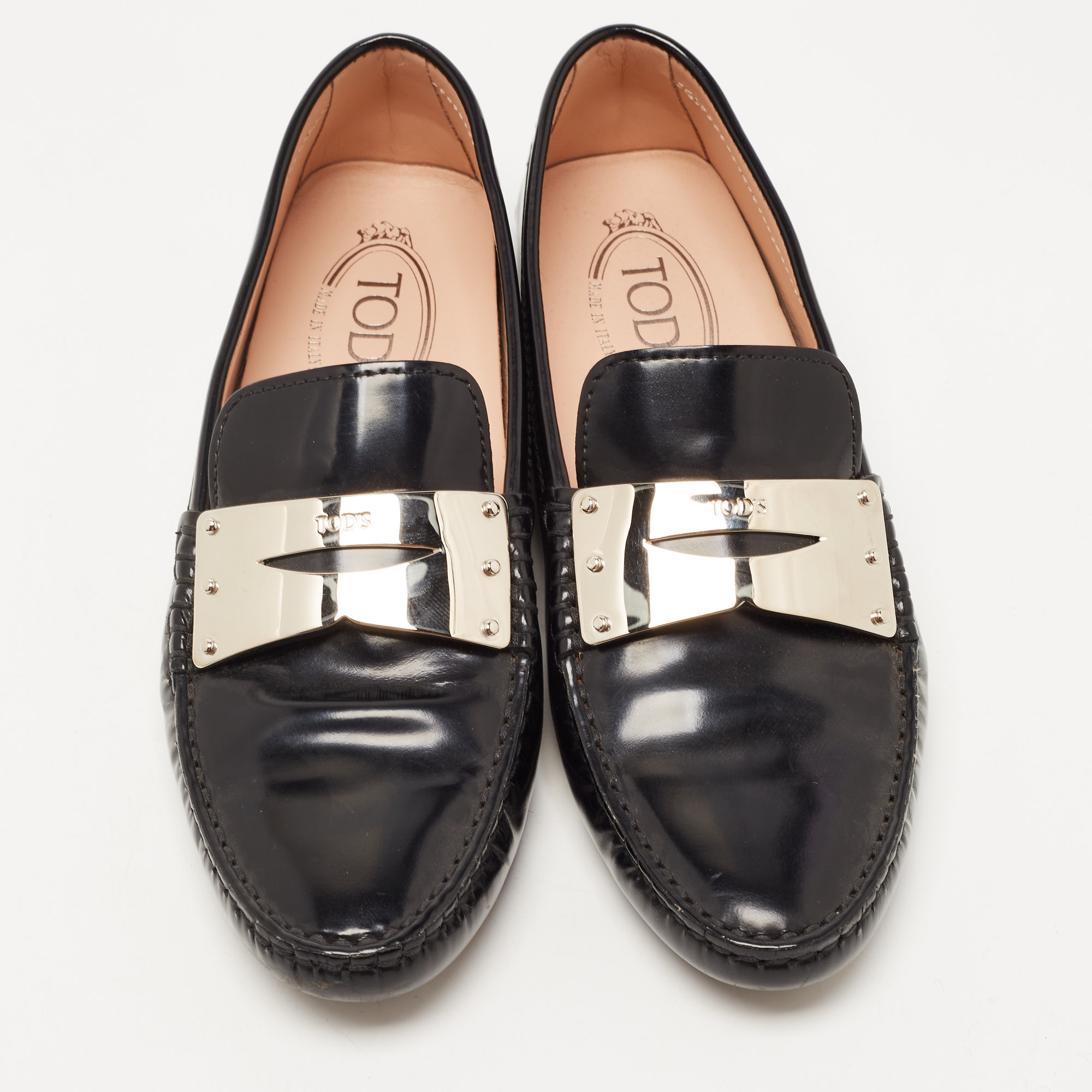 Tod's Black Leather Slip On Loafers Size 36