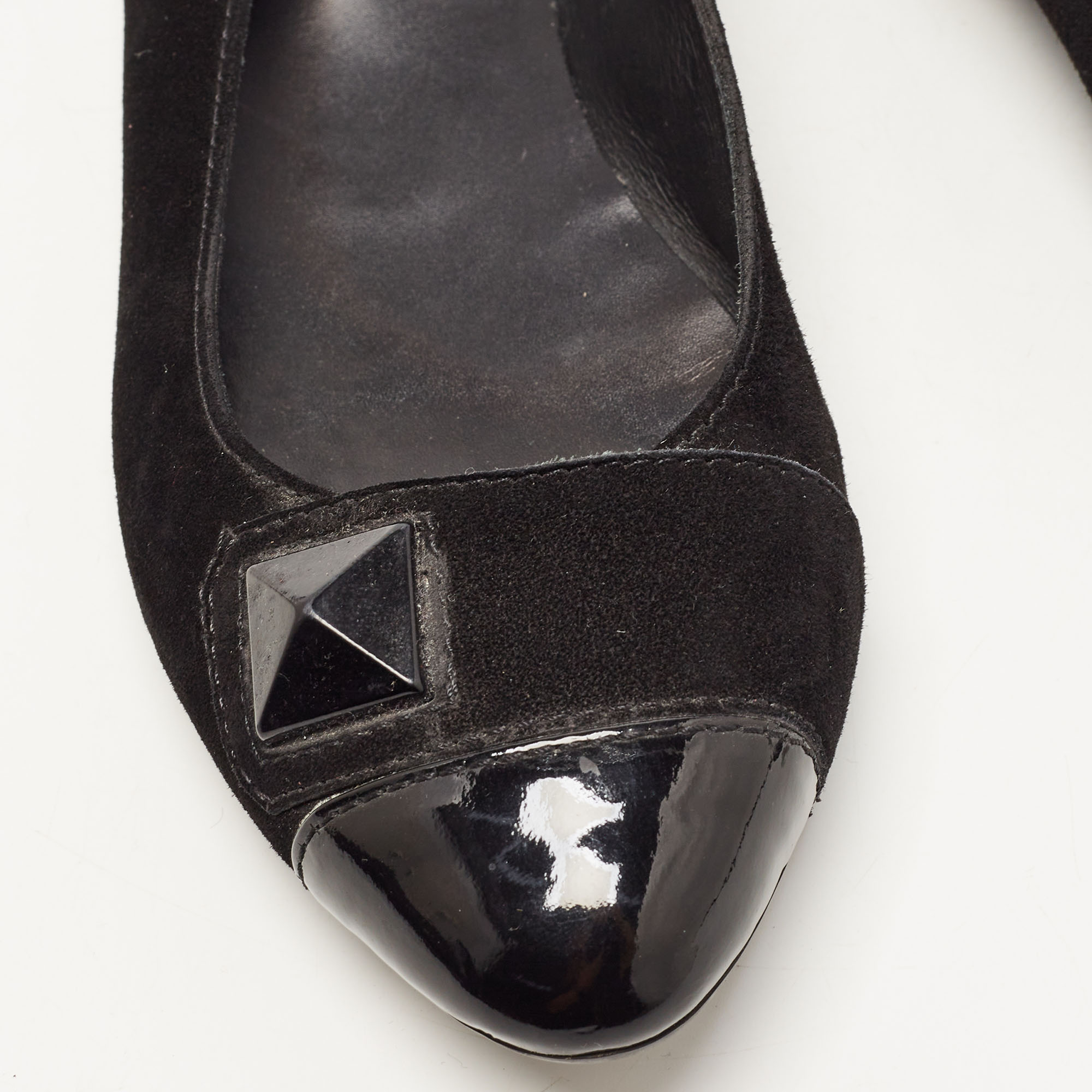 Tod's Black Suede And Patent Leather Ballet Flats Size 36