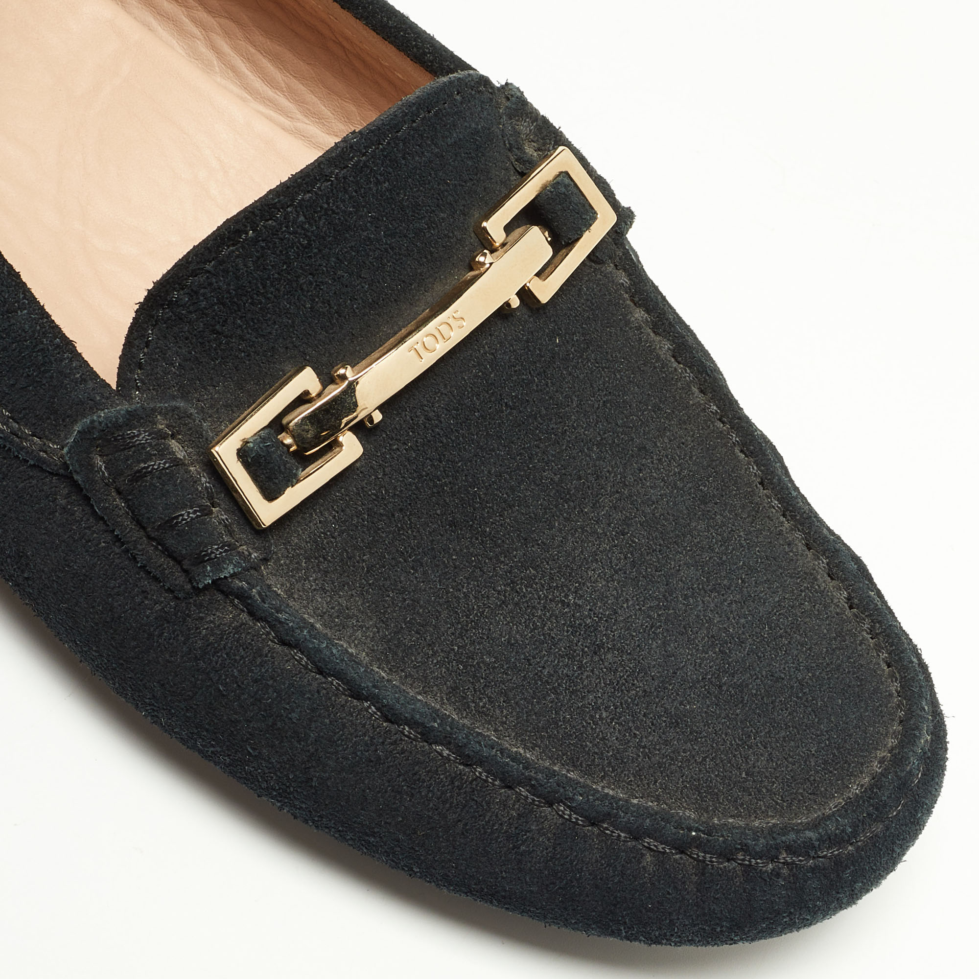 Tod's Black Suede Horsebit Loafers Size 37