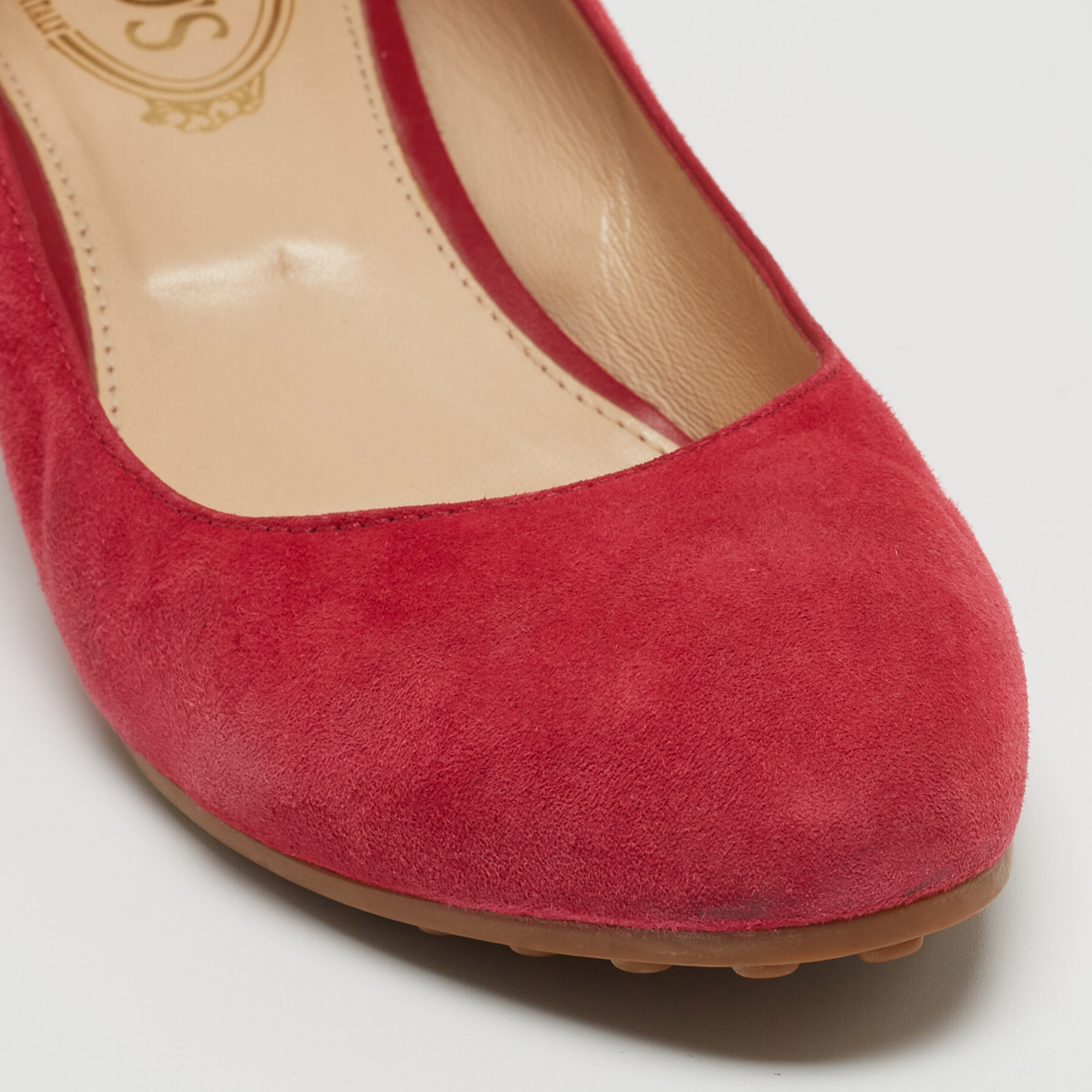 Tod's Pink Suede Wedge Pumps Size 37.5