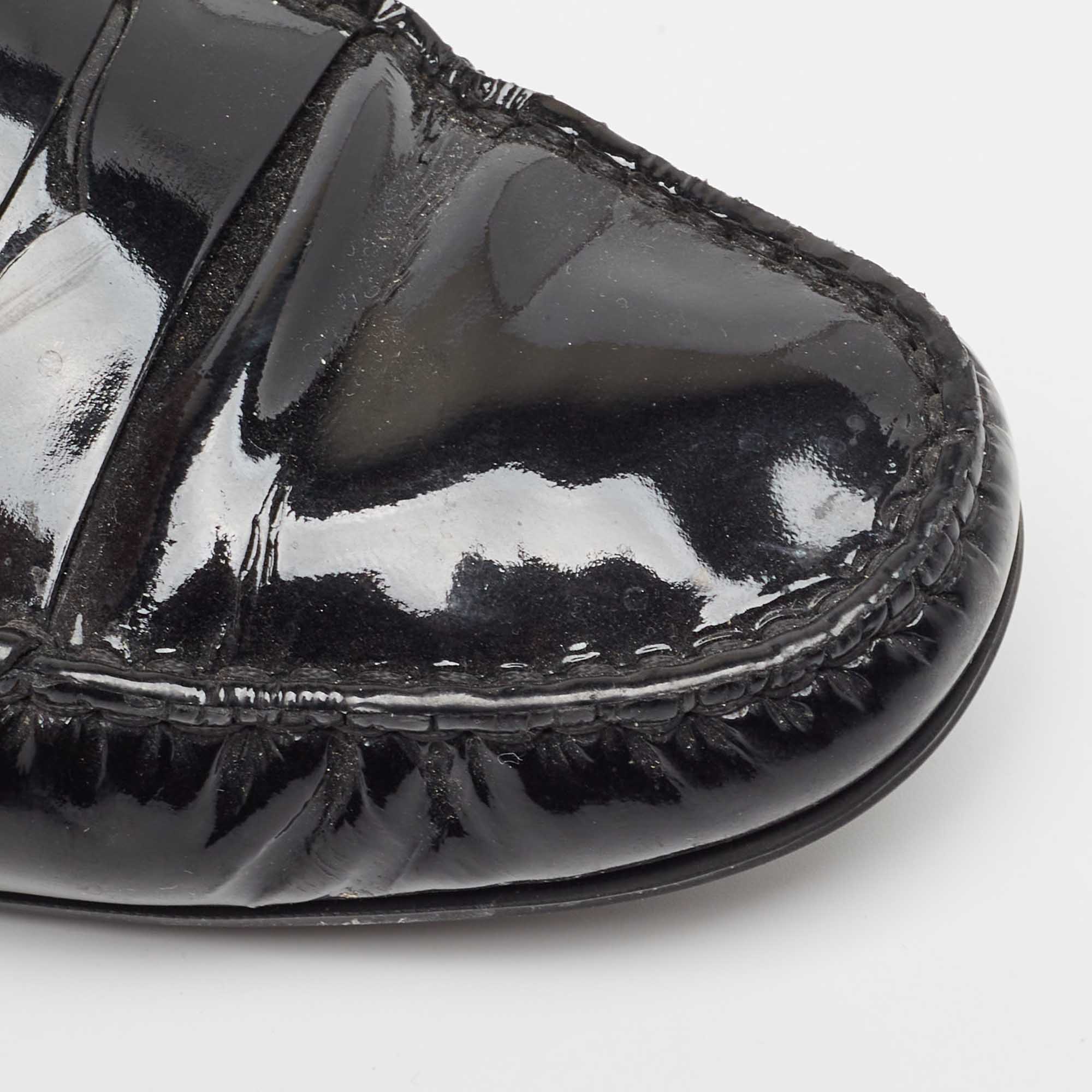 Tod's  Black Patent Leather Penny Slip On Loafers Size 39