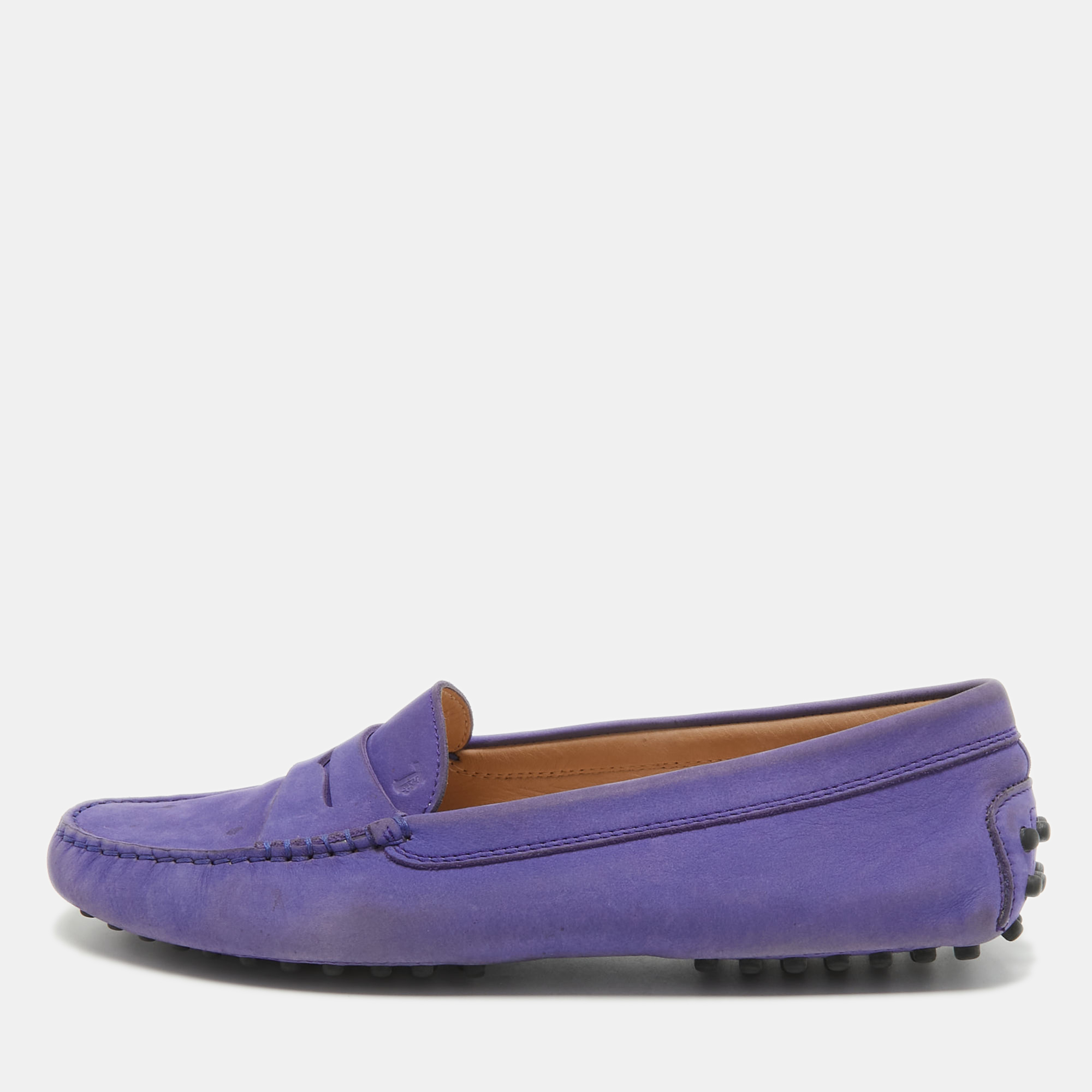 Tod's  purple suede  slip on loafers size 39