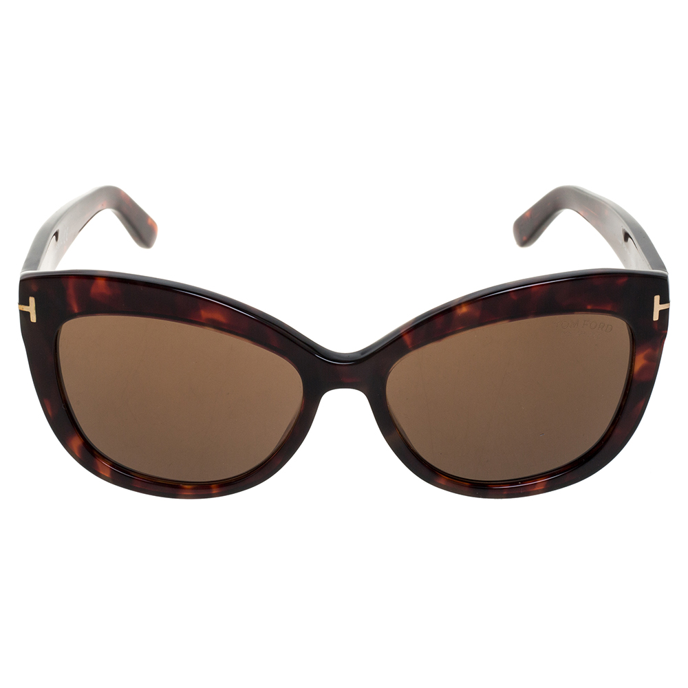 

Tom Ford Brown Tortoise Polarized Alistair Cat Eye Sunglasses