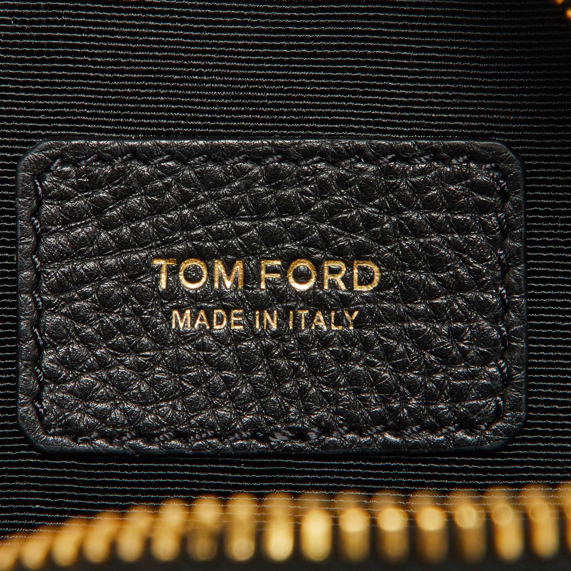 Tom Ford Black Leather Zip Pouch