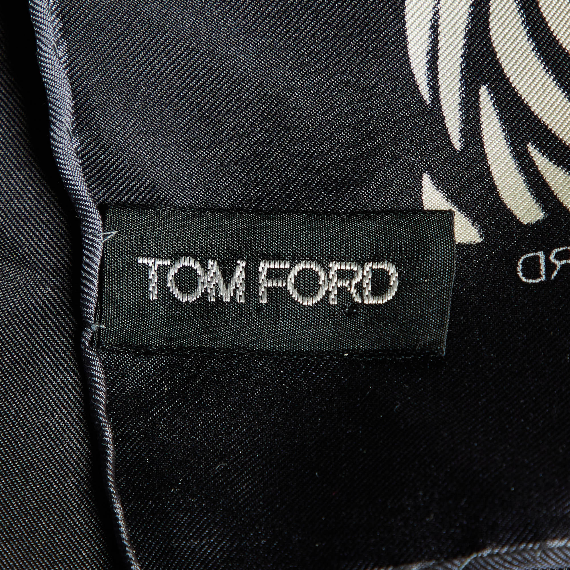 Tom Ford Black Printed Silk Square Scarf