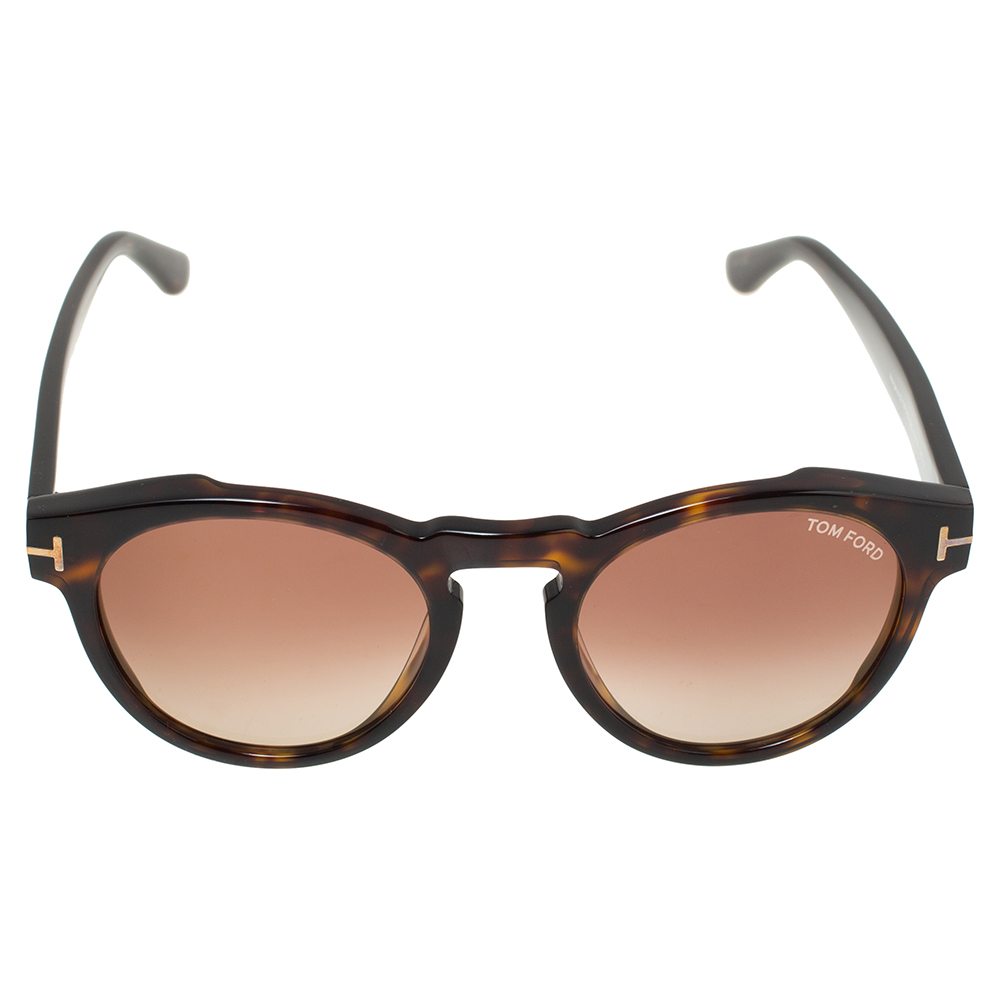 

Tom Ford Havana Brown/Brown Gradient FT615 Margaux-02 Round Sunglasses