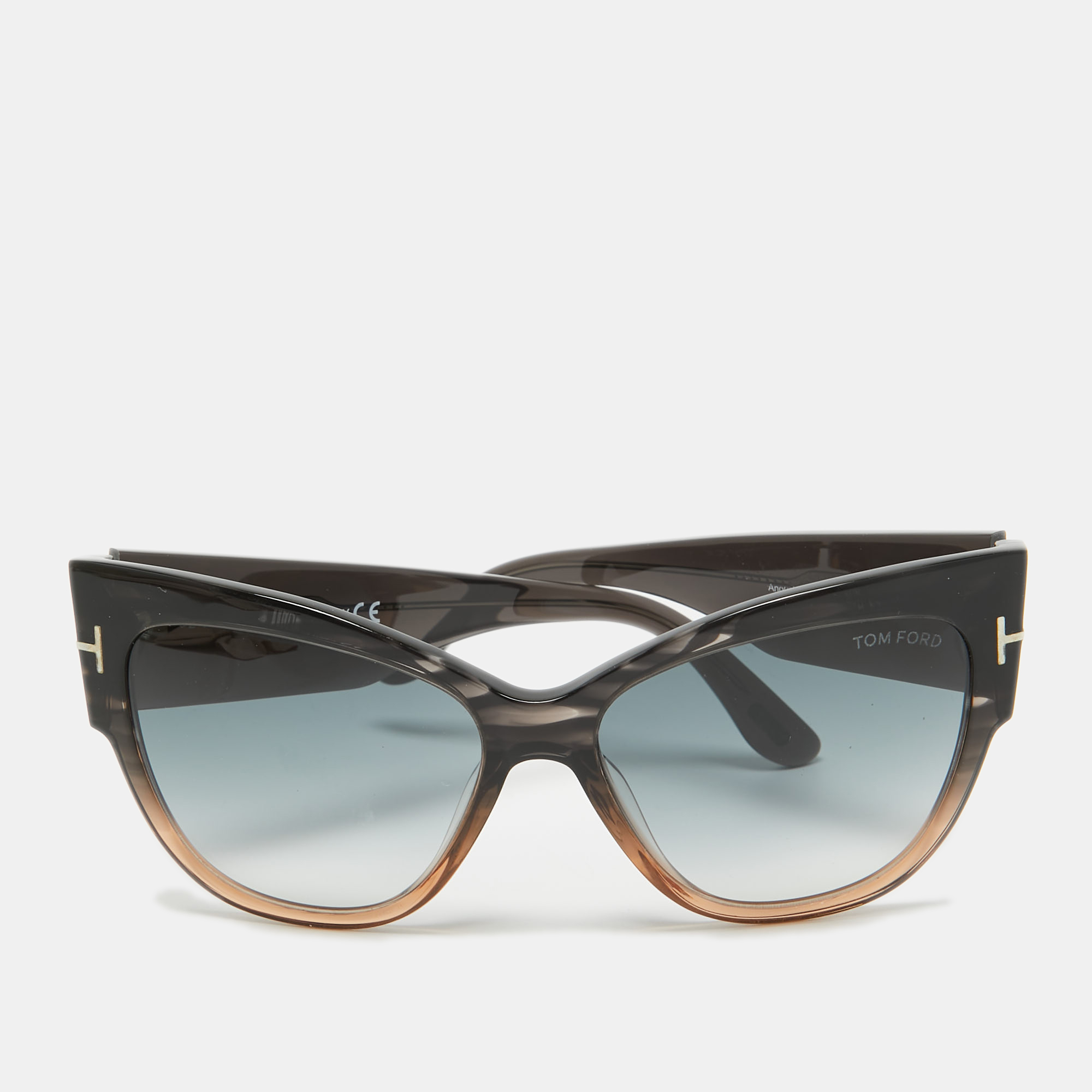 Tom Ford Grey Gradient TF371 Anoushka Cat Eye Sunglasses