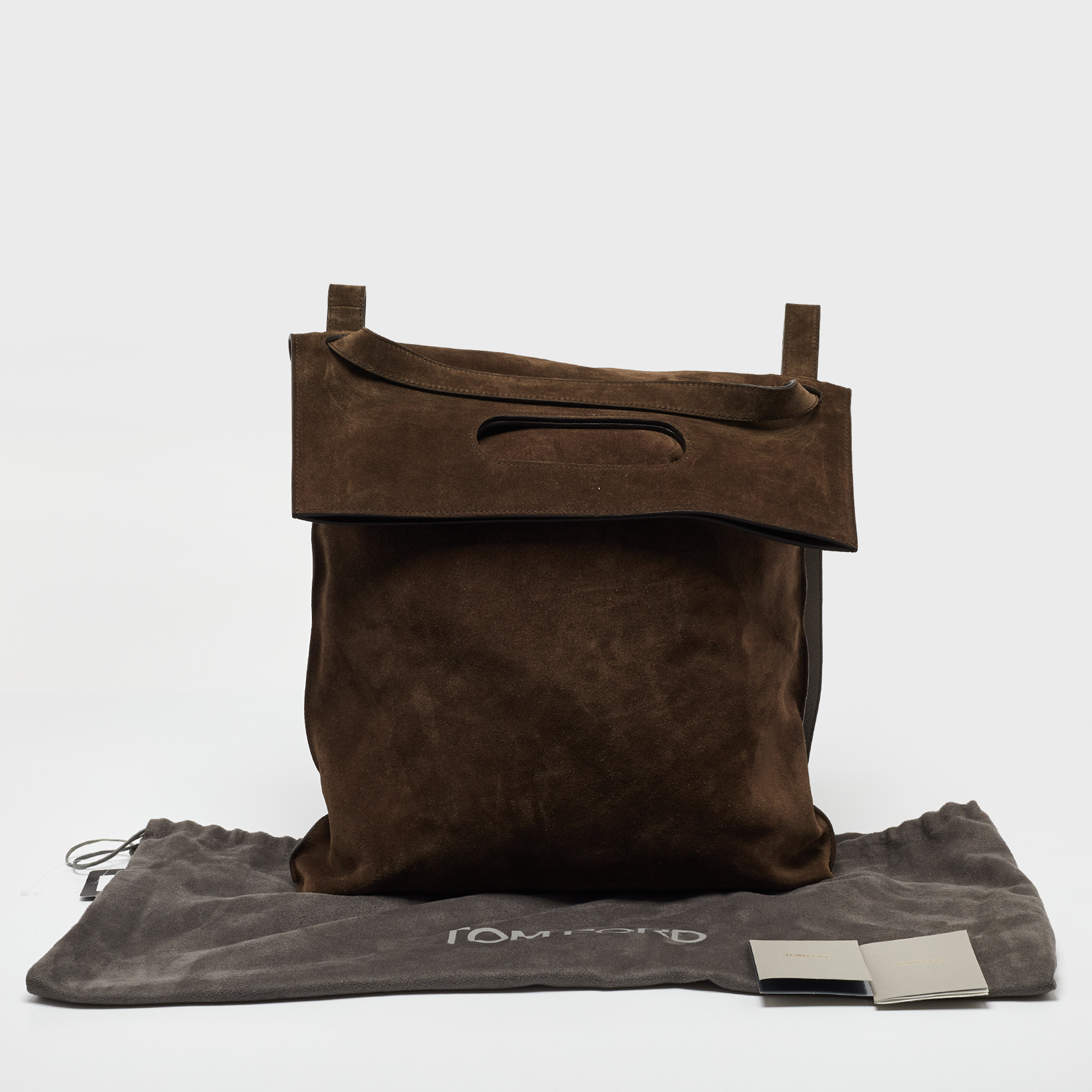 Tom Ford Brown Suede Alix Convertible Tote Backpack