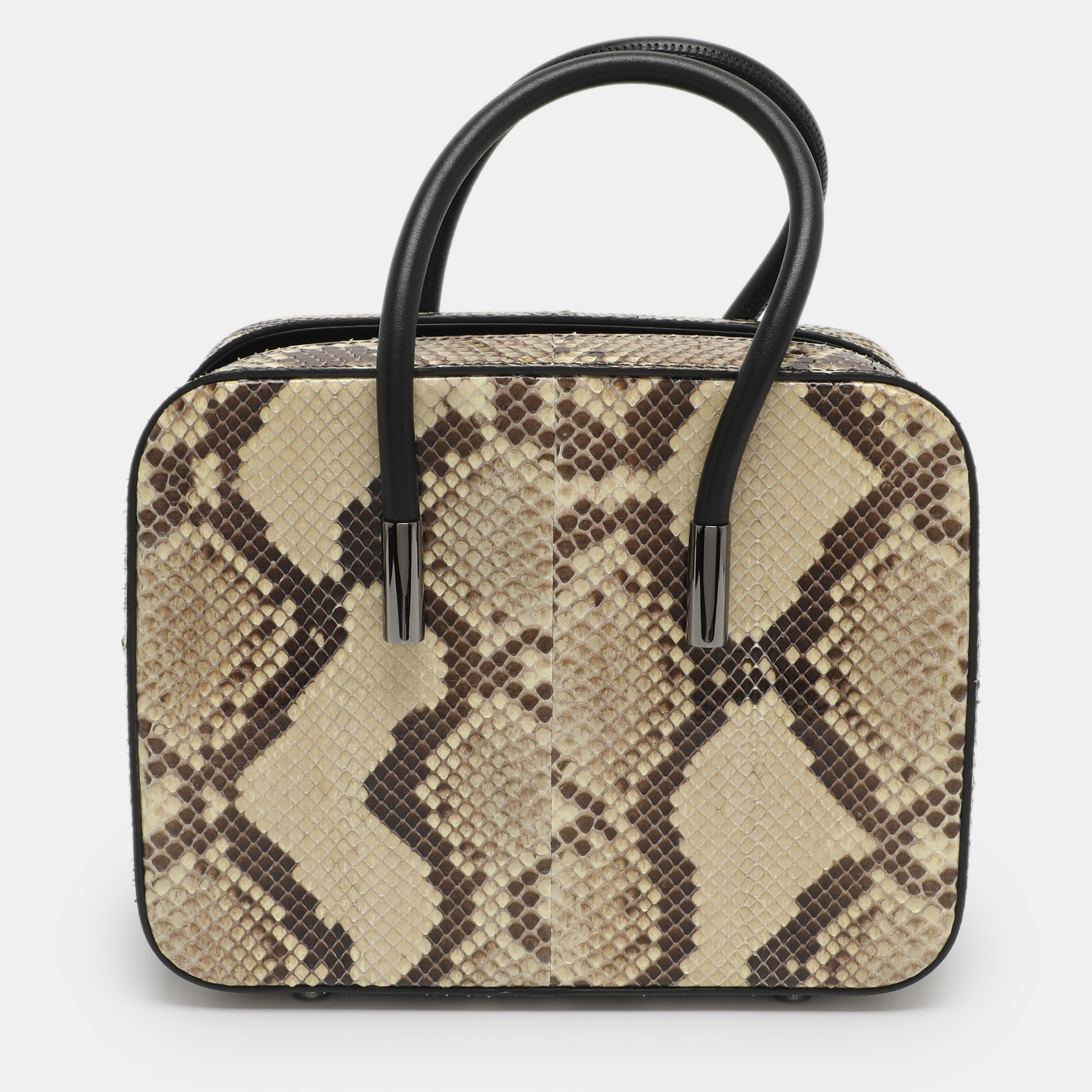 Tom Ford Black/Beige Leather and Python Leather Satchel
Tom Ford Black/Beige Leather and Python Leather Satchel