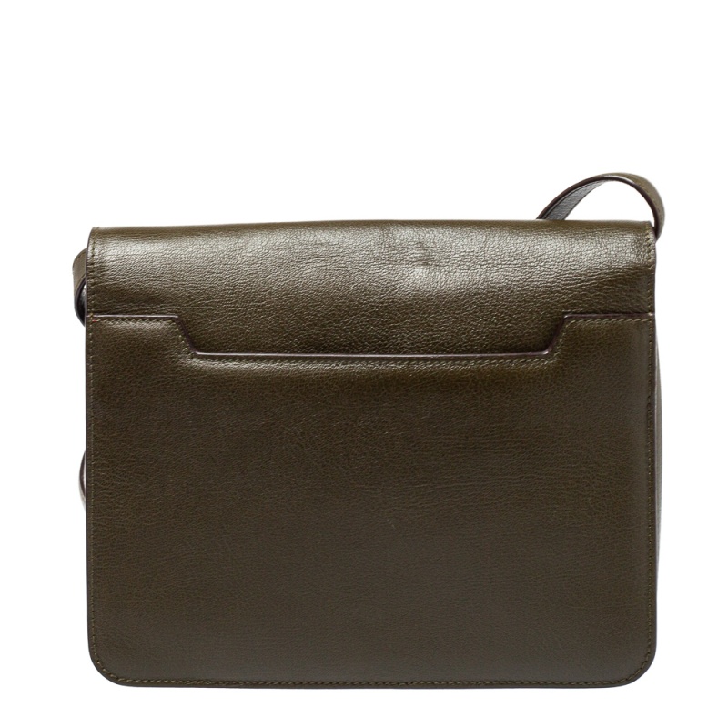 Tom Ford Olive Green Leather Large Natalia Shoulder Bag