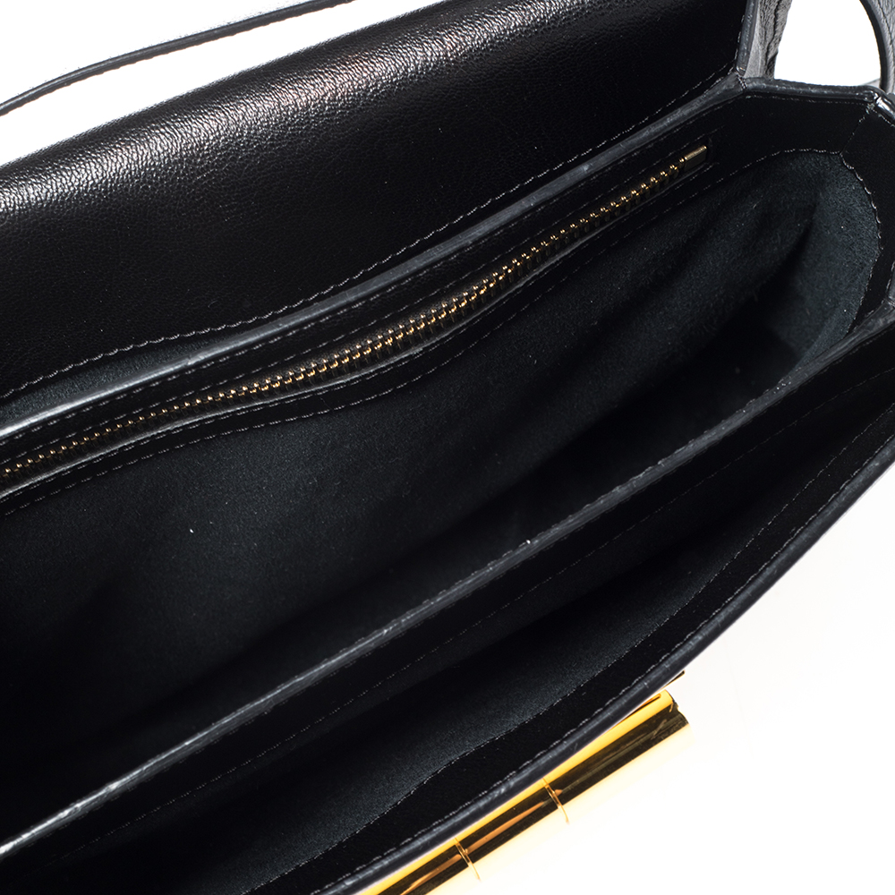 Tom Ford Black Leather Medium Natalia Shoulder Bag