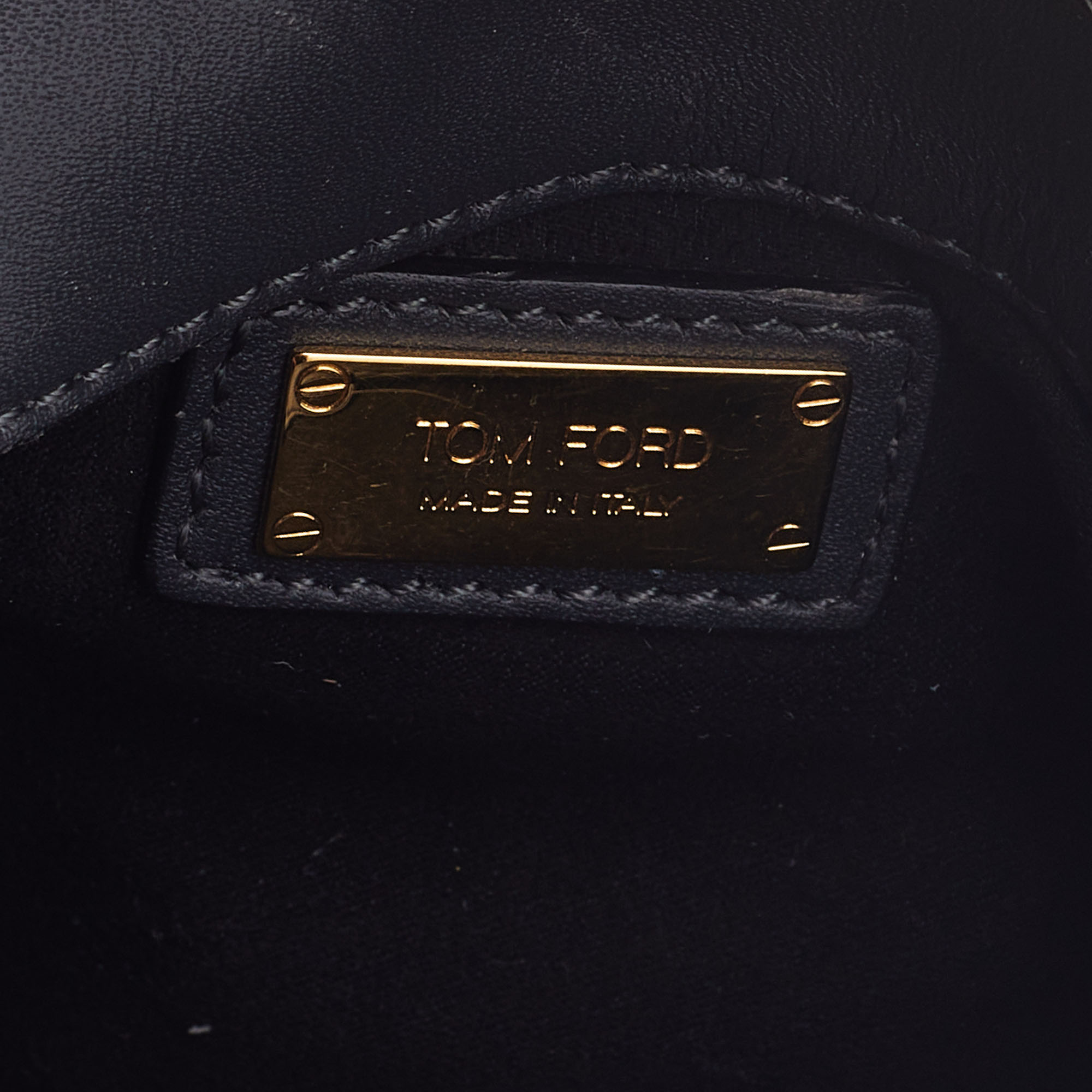 Tom Ford Olive Green Watersnake Leather Mini Natalia Crossbody Bag