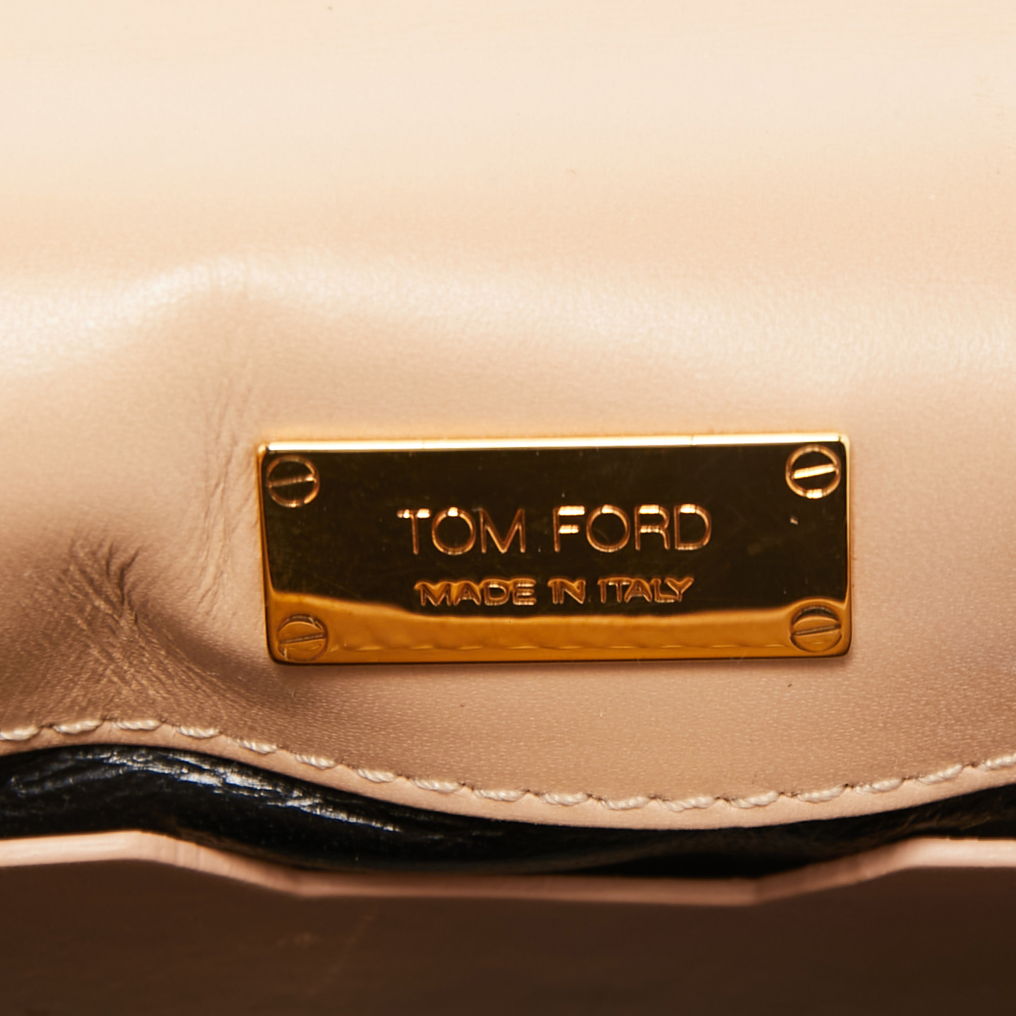 Tom Ford Beige Python Mini Natalia Chain Shoulder Bag