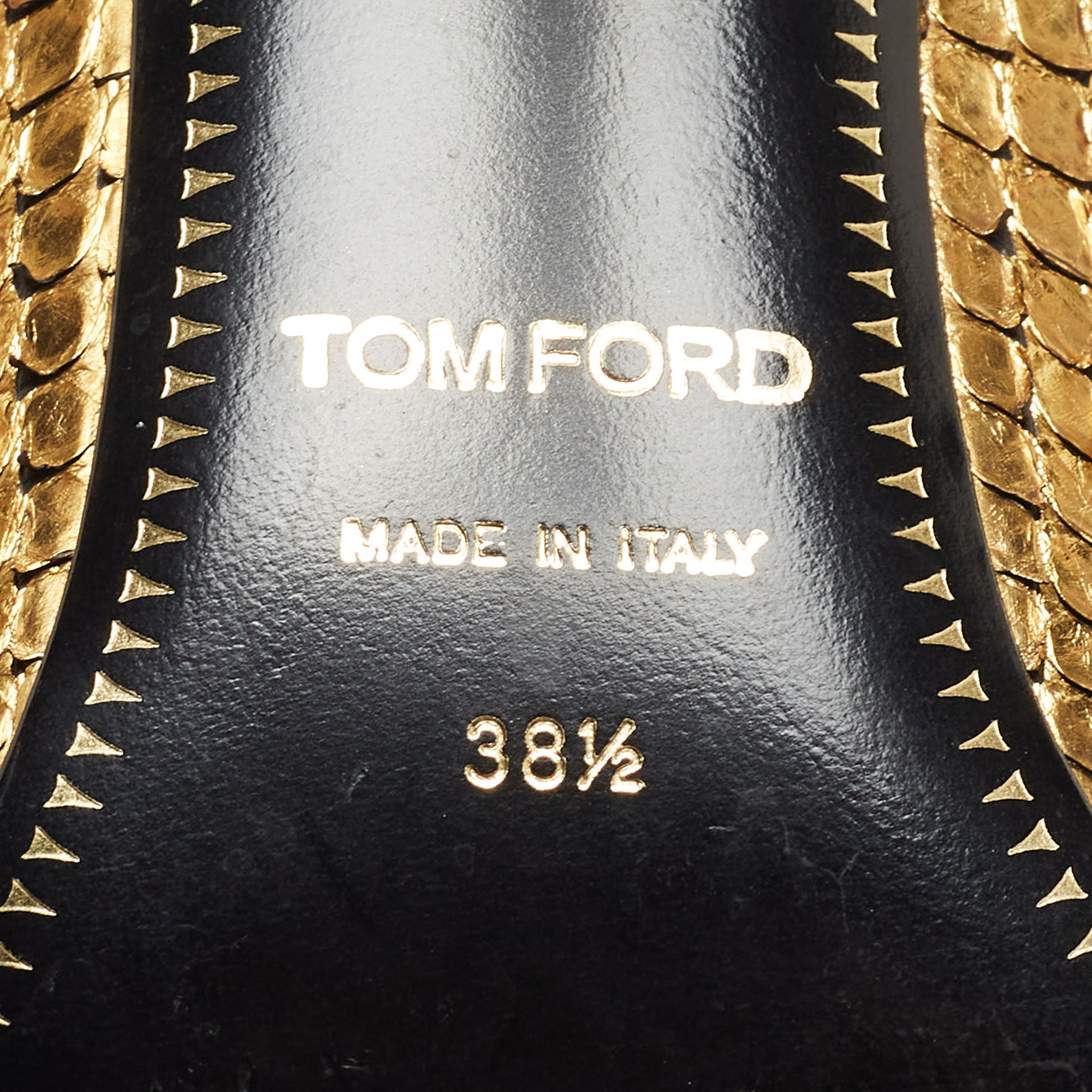 Tom Ford Gold Python Padlock Pumps Size 38.5