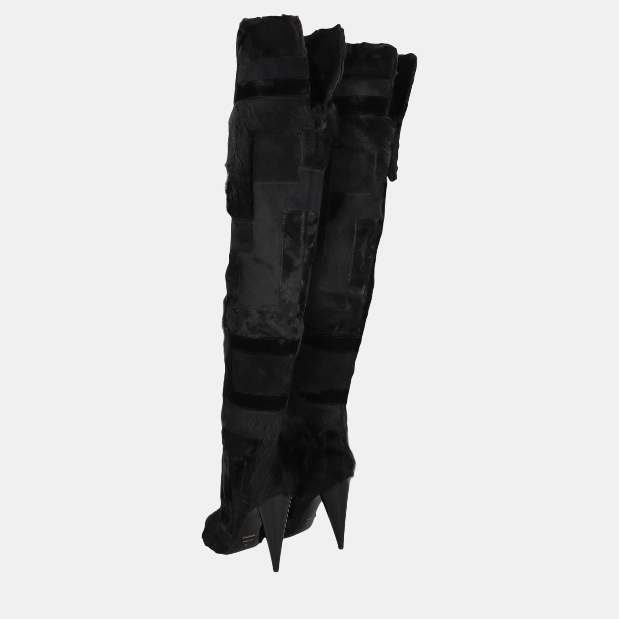 Tom Ford  Women's Leather Boots - Black - EU 39