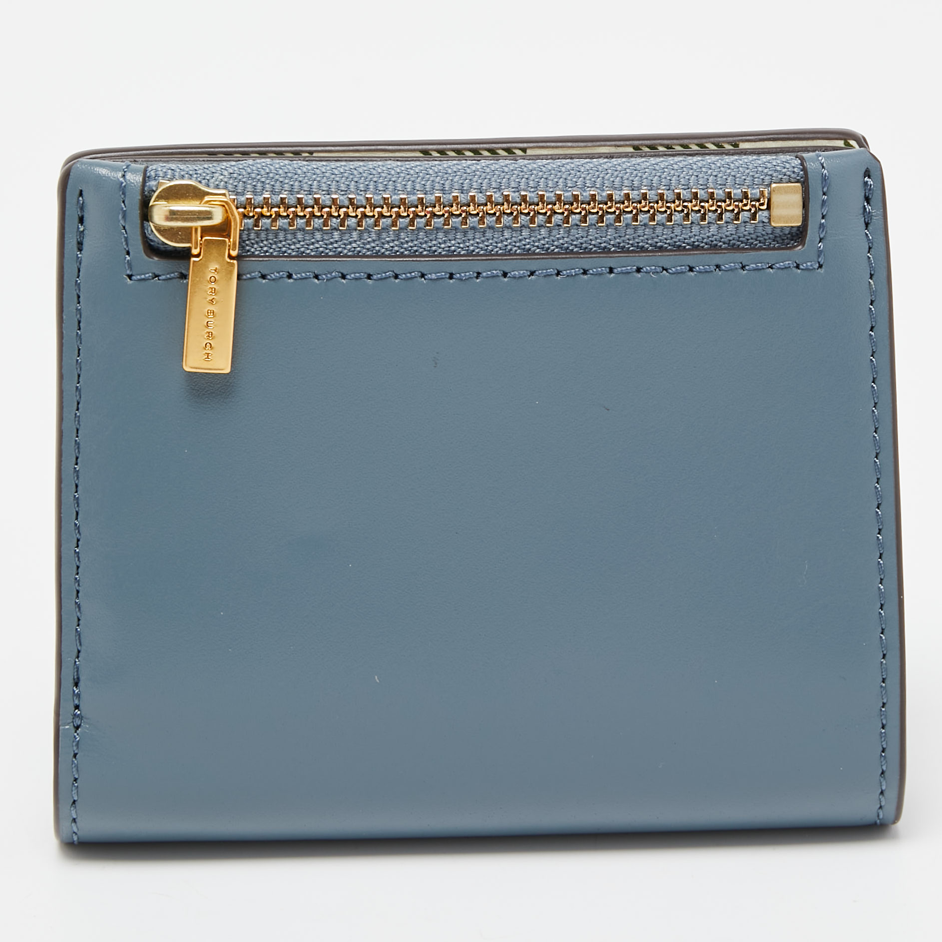 Tory Burch Light Blue Leather Mini Lee Radziwill Wallet