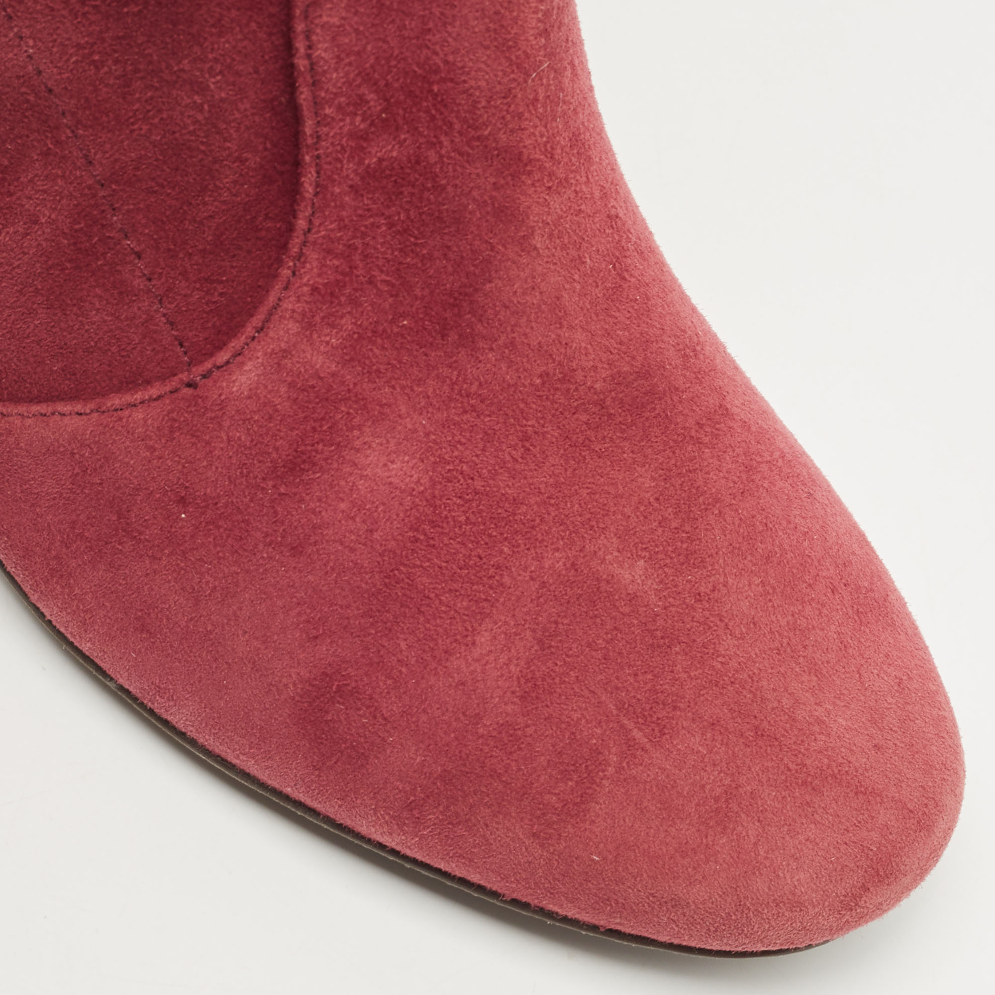 Tory Burch Burgundy Suede Ankle Boots Size 37