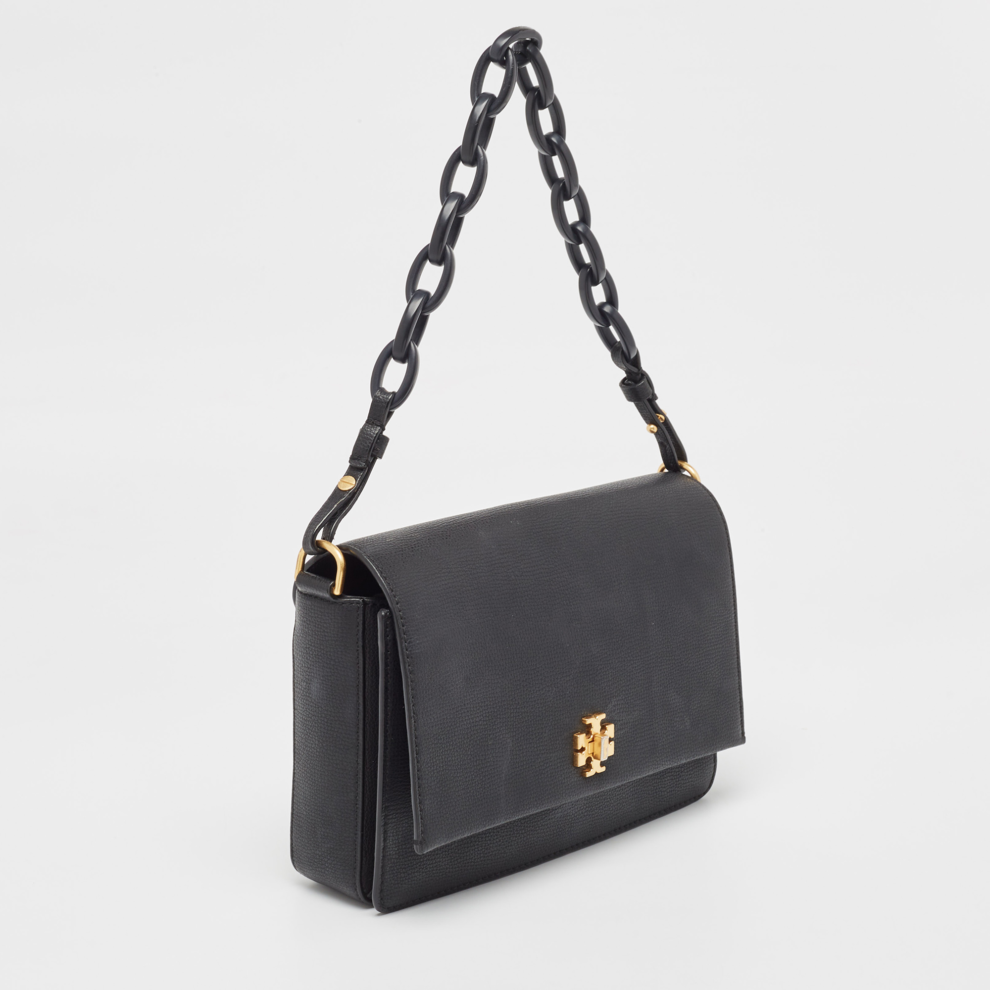 Tory Burch Black Leather Kira Shoulder Bag