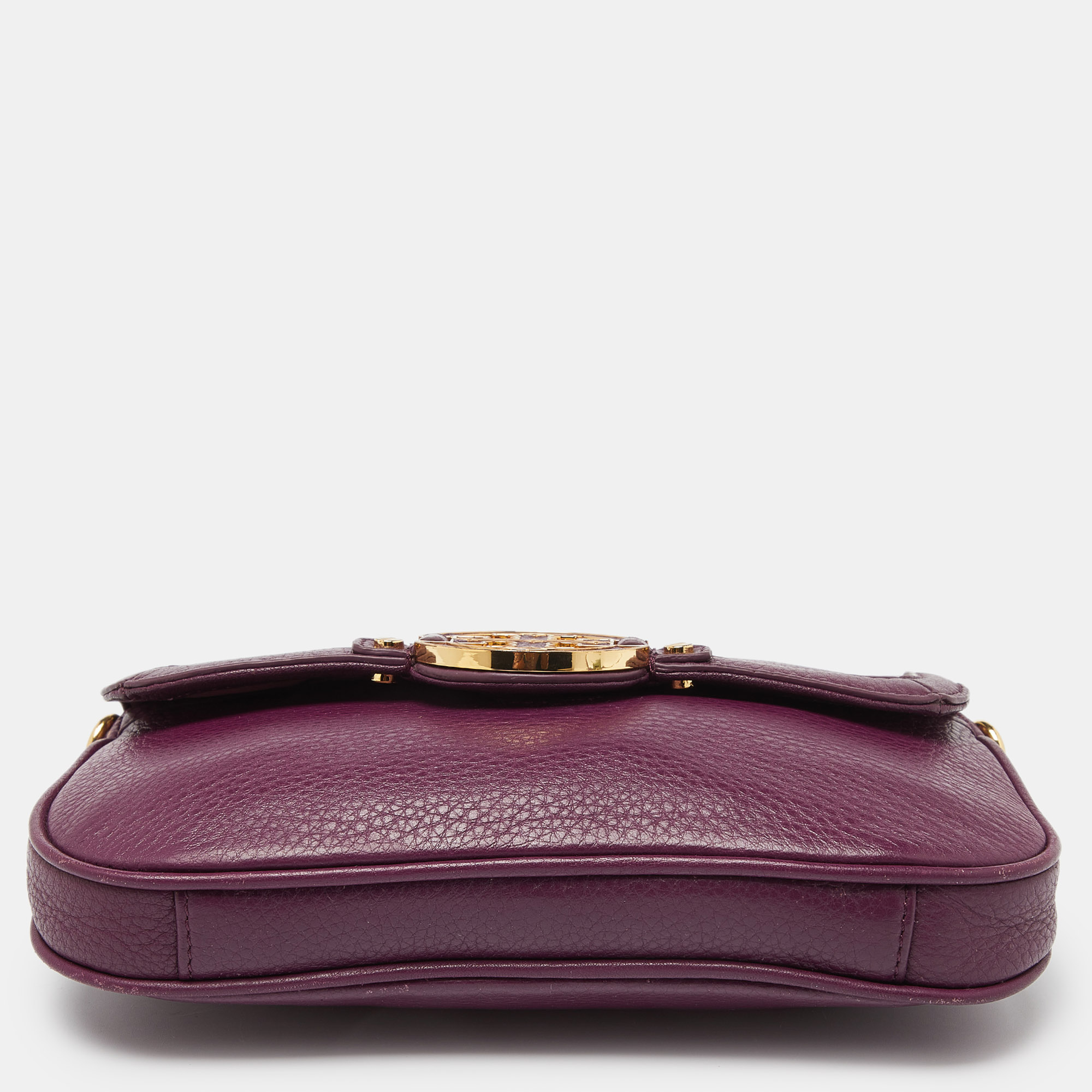 Tory Burch Purple Leather Mini Amanda Crossbody Bag