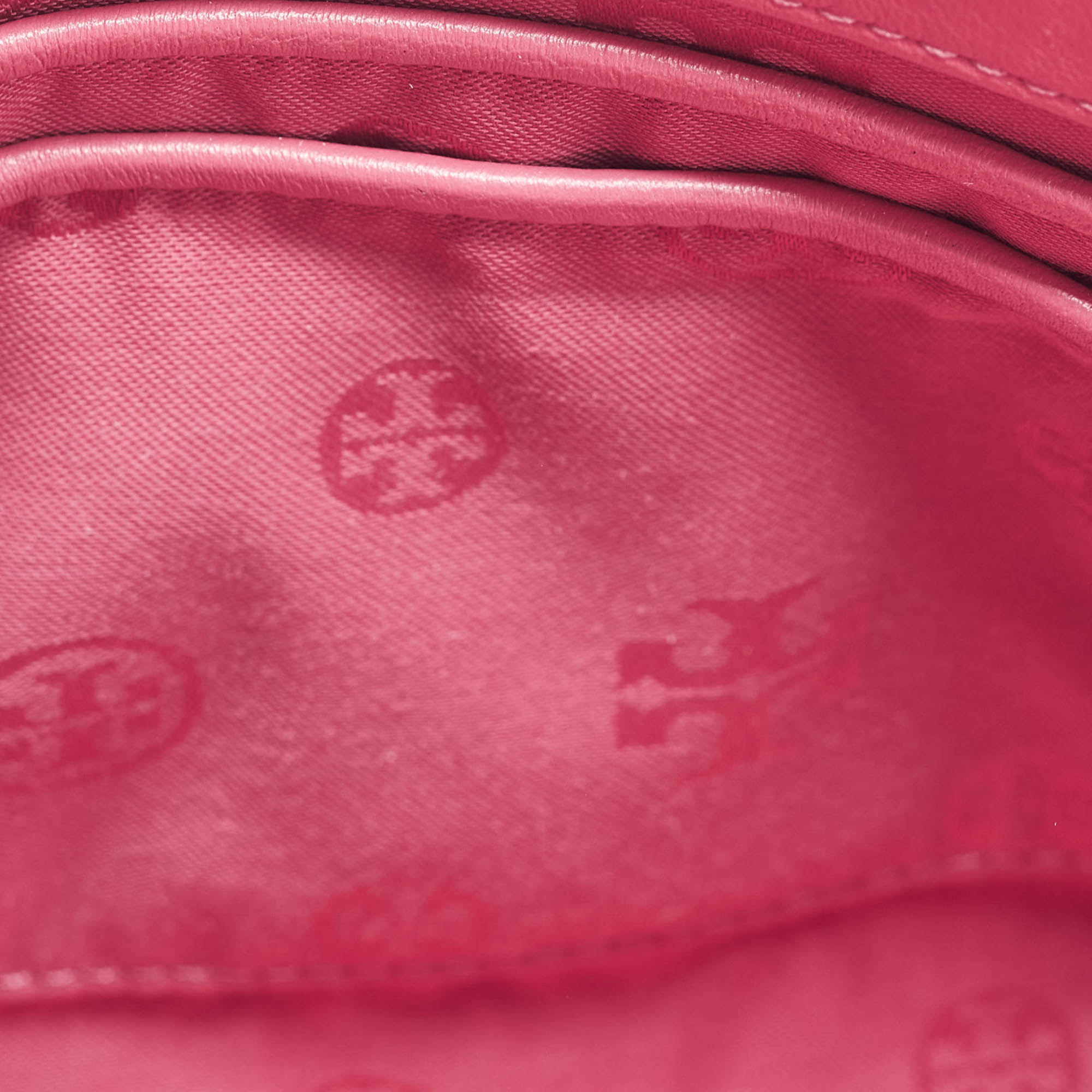 Tory Burch Pink Leather Small Fleming Shoulder Bag