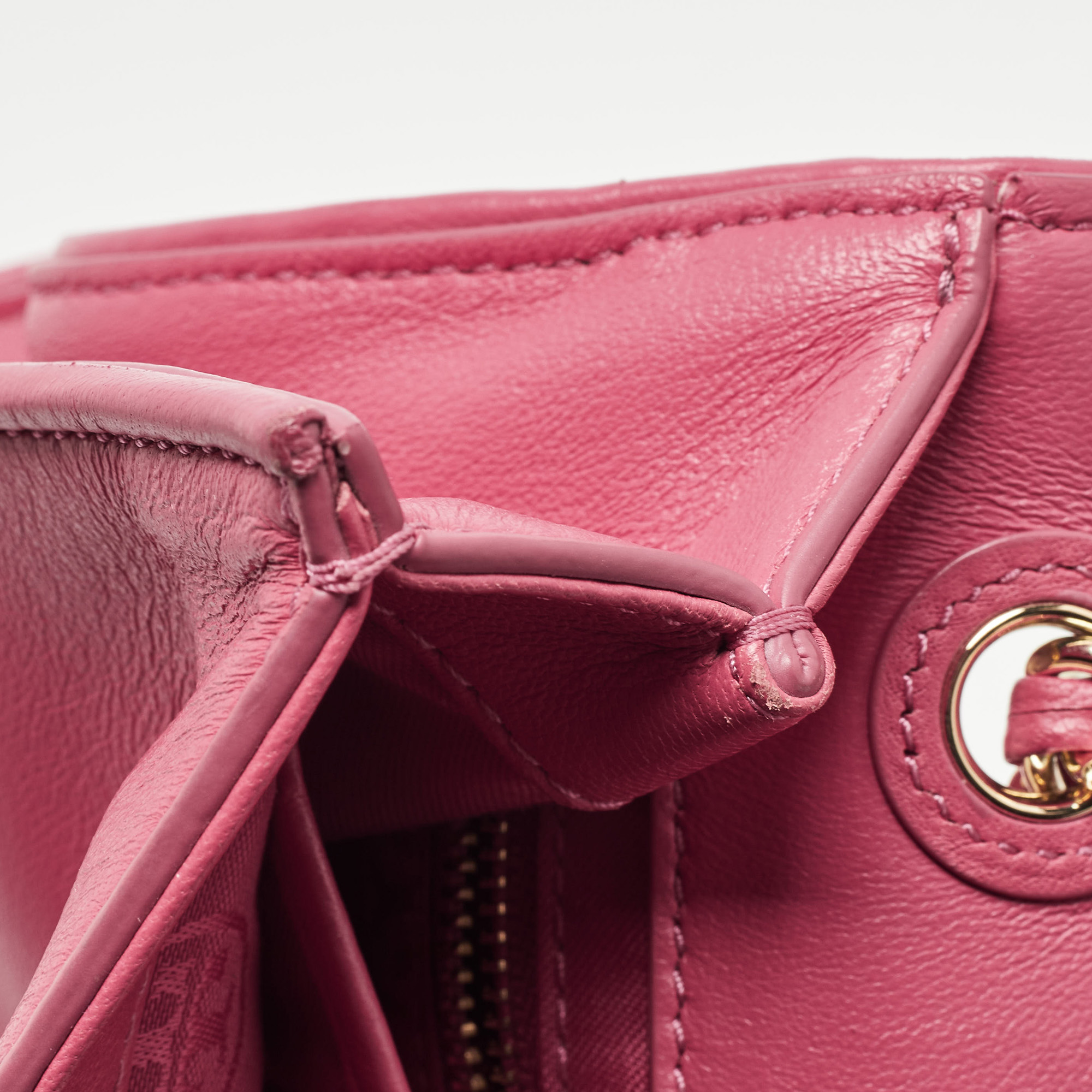 Tory Burch Pink Leather Small Fleming Shoulder Bag