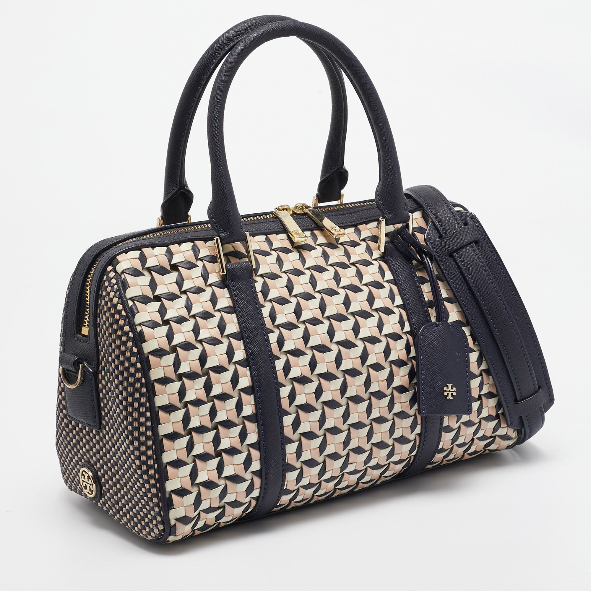 Tory Burch Multicolor Woven Leather Doreen Satchel