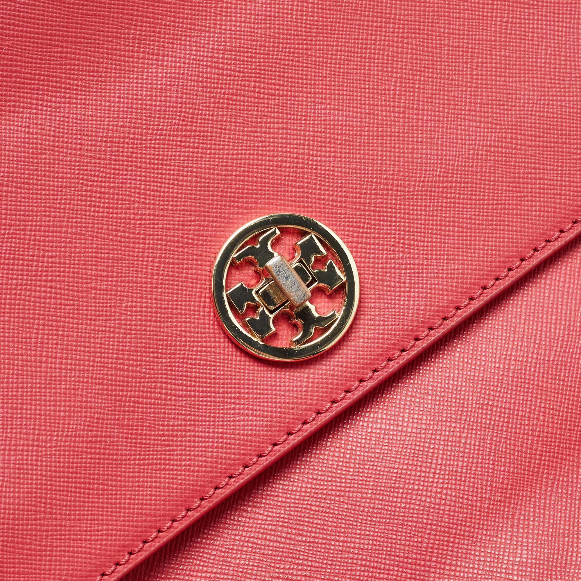 Tory Burch Pink Leather Robinson Top Handle Bag