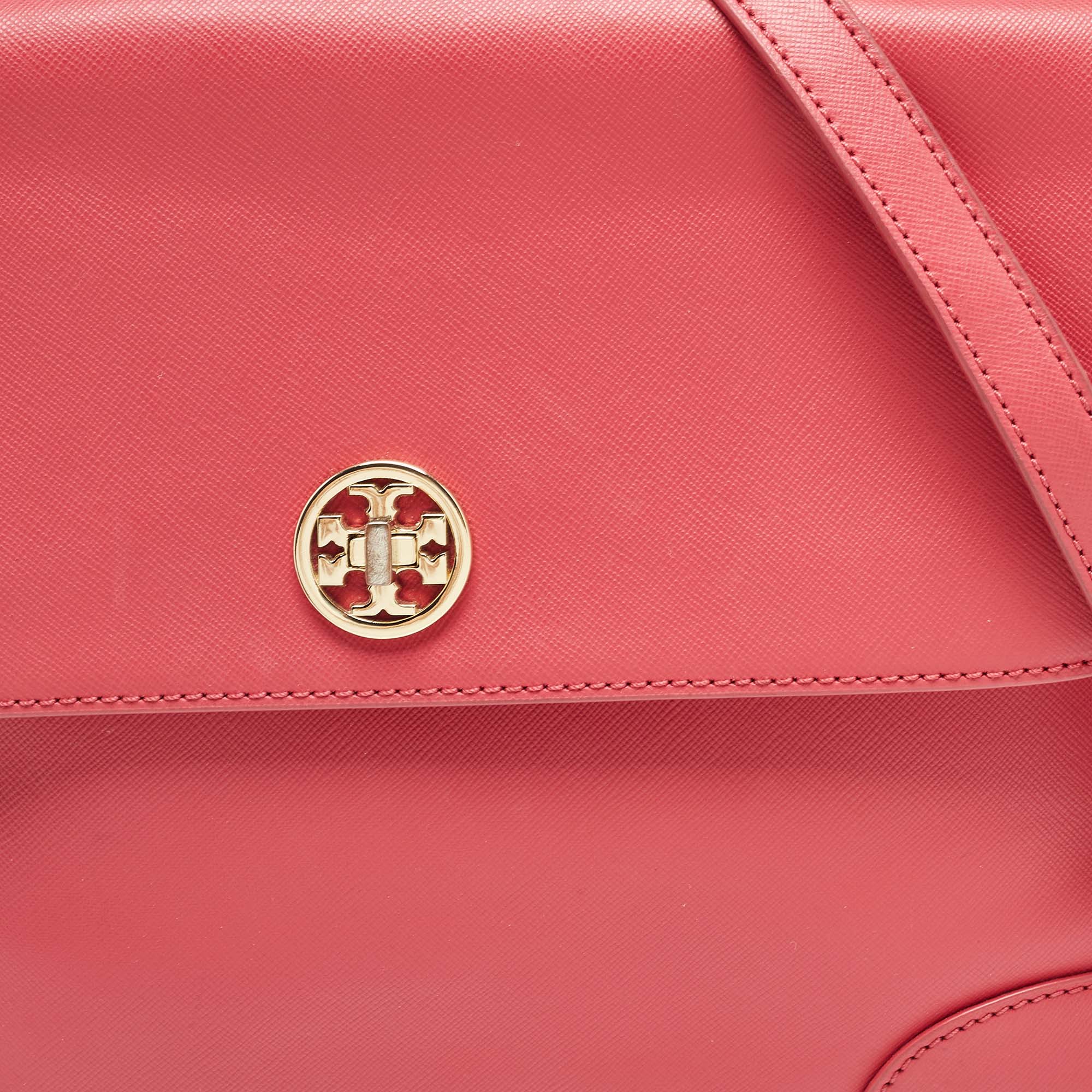 Tory Burch Pink Leather Robinson Top Handle Bag