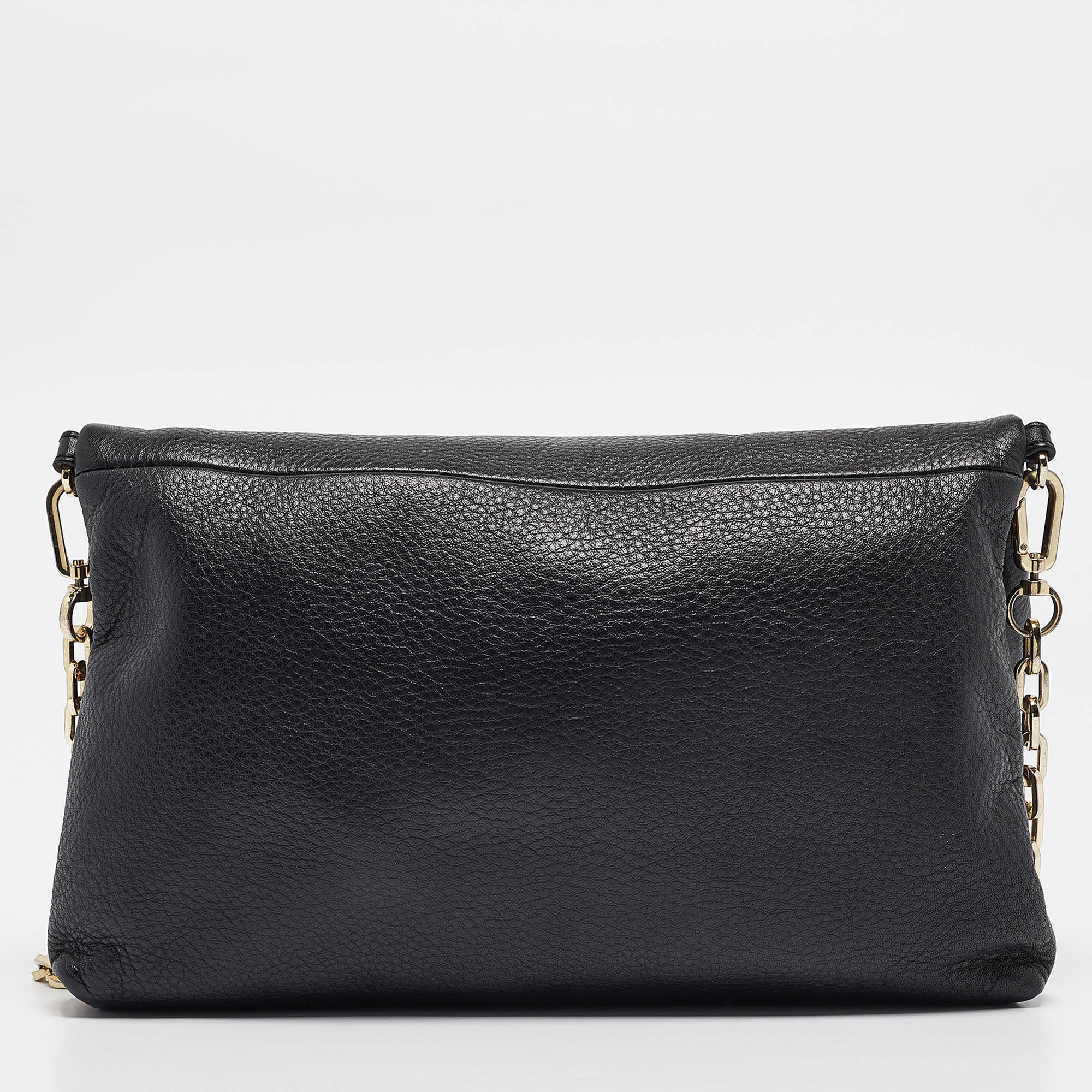 Tory Burch Black Leather Foldover Crossbody Bag