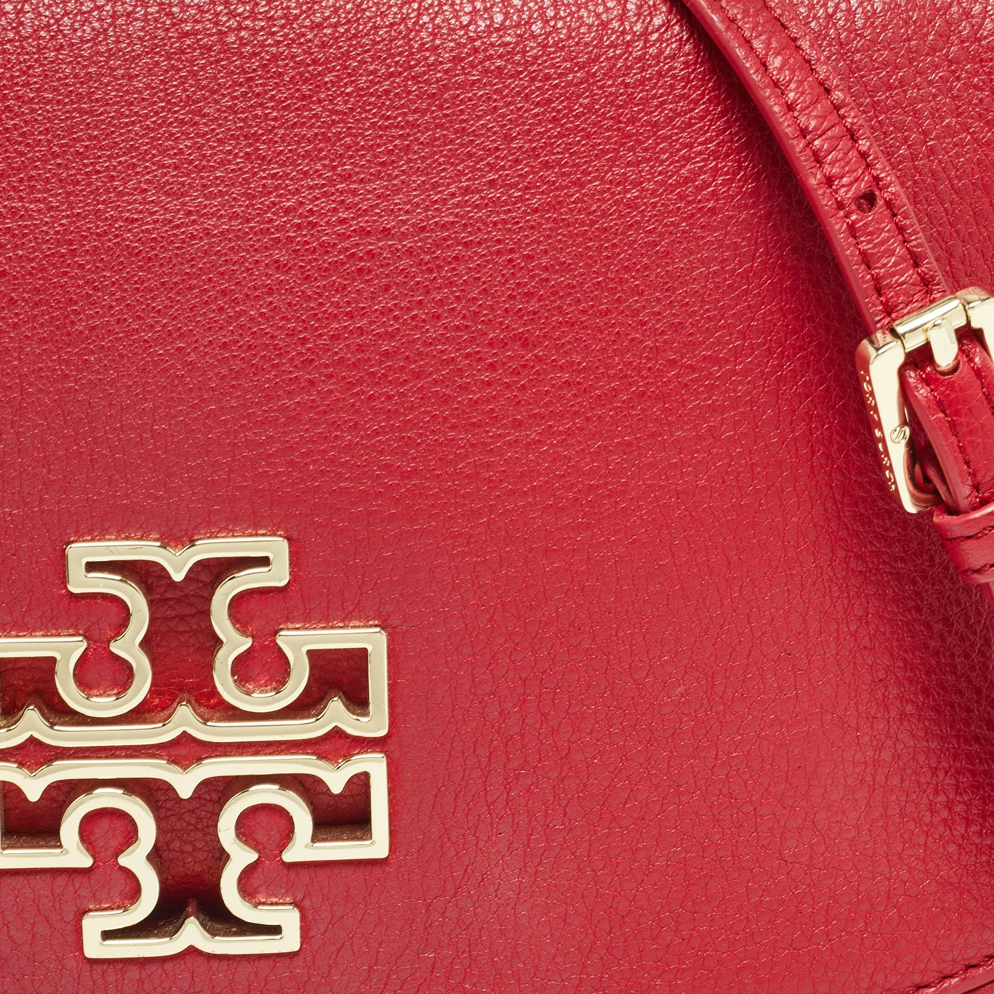 Tory Burch Red Leather Britten Crossbody Bag