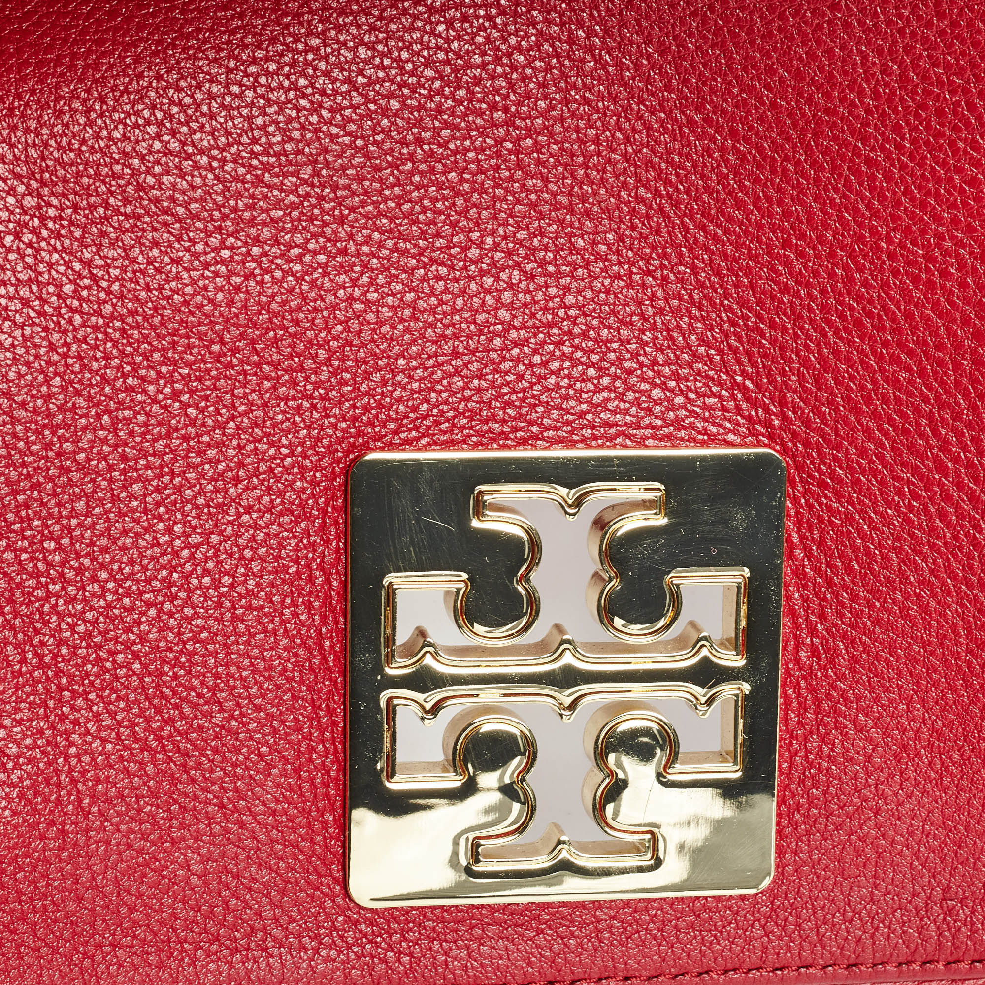 Tory Burch Red Leather Britten Crossbody Bag