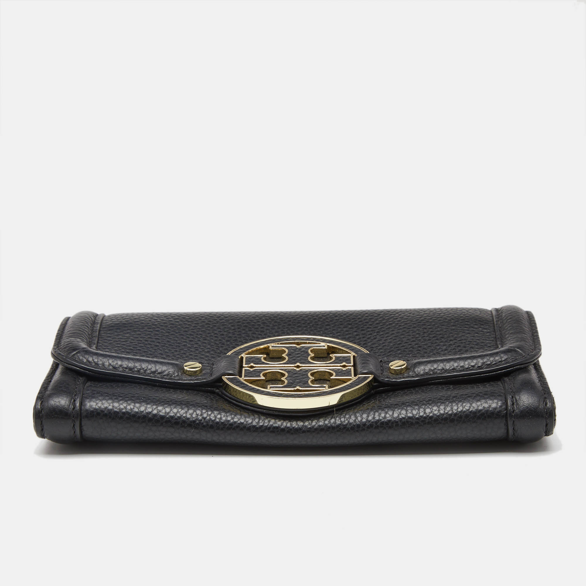 Tory Burch Black Leather Amanda Flap Continental Wallet