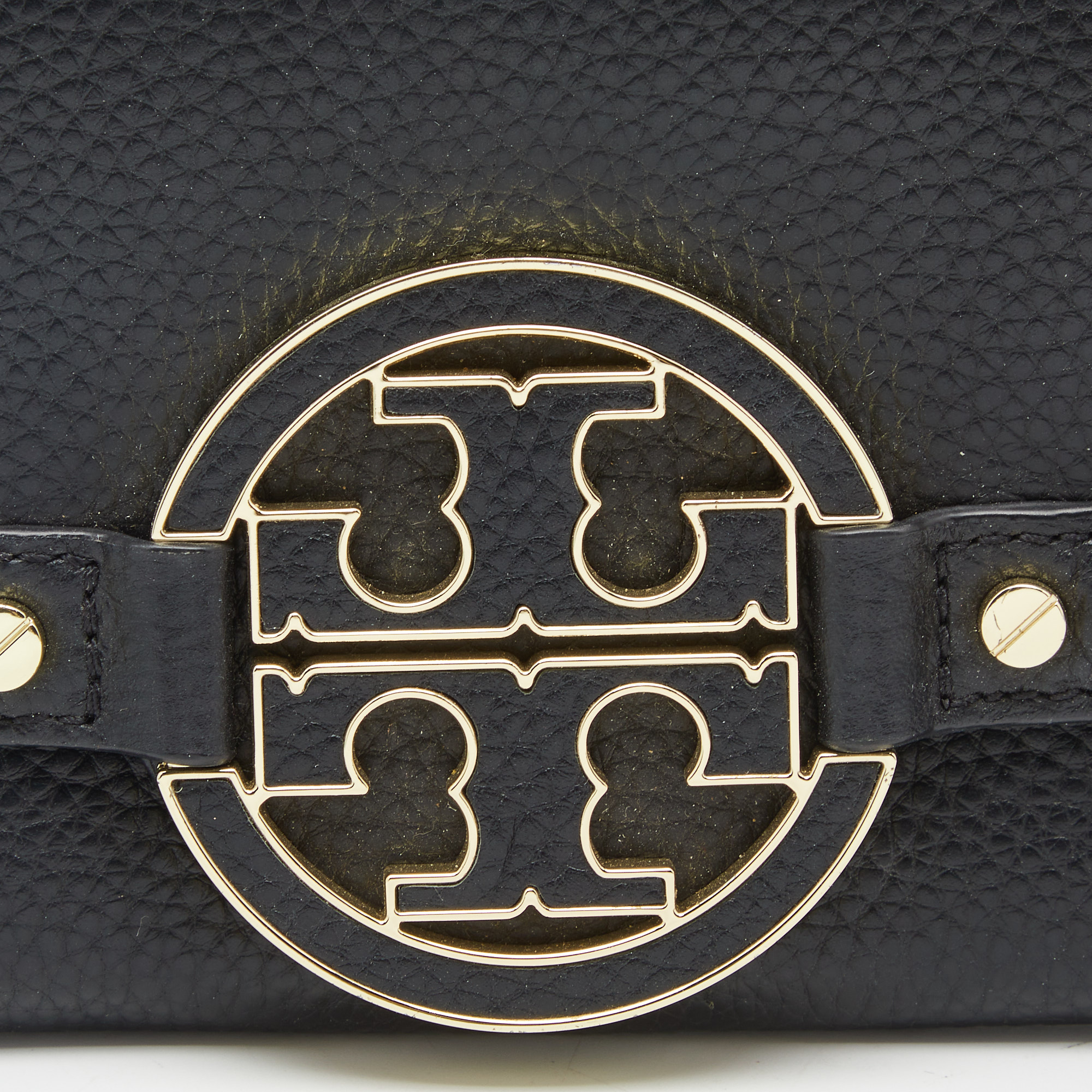 Tory Burch Black Leather Amanda Flap Continental Wallet