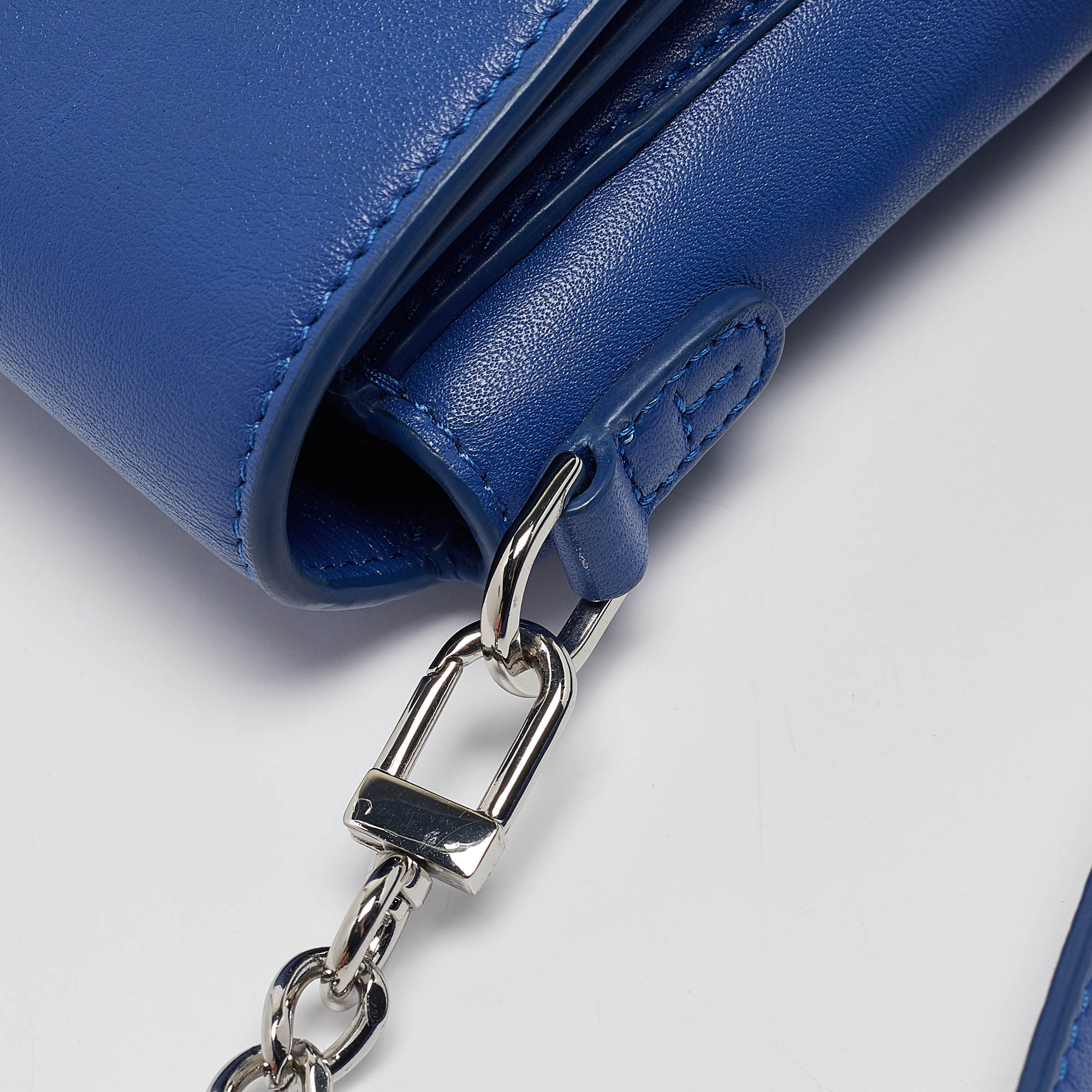 Tory Burch Blue Leather Miller Flap Crossbody Bag