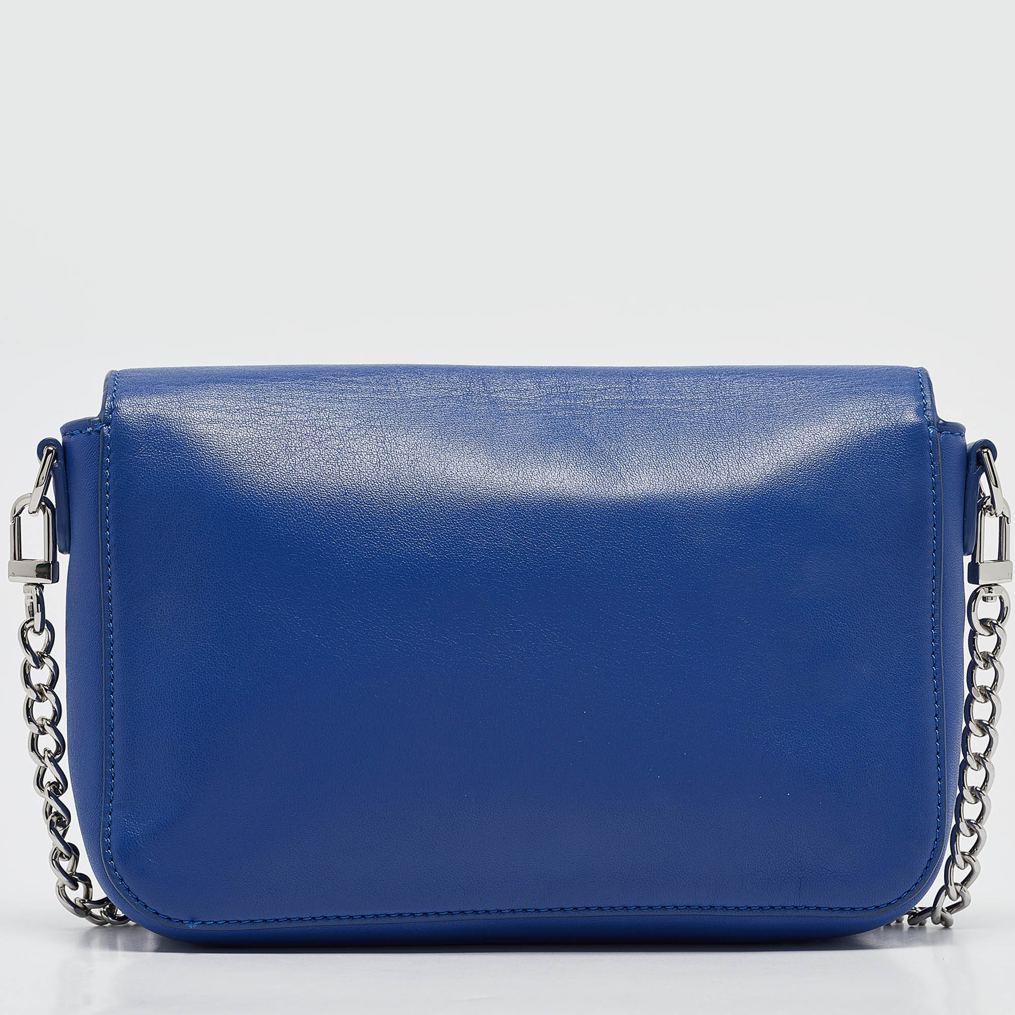 Tory Burch Blue Leather Miller Flap Crossbody Bag