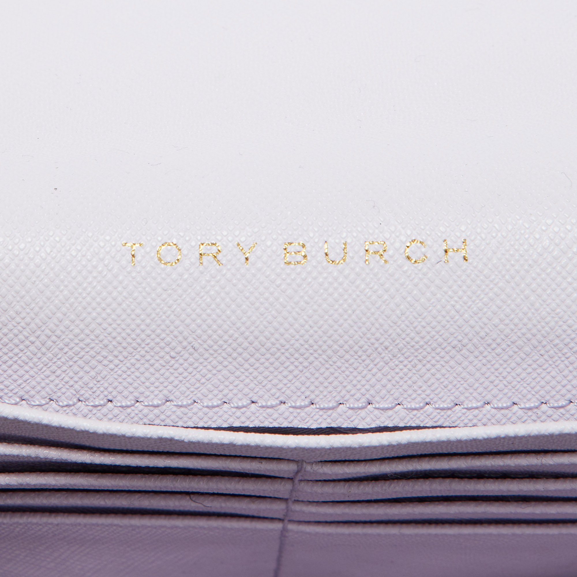 Tory Burch Light Lilac Saffiano Leather Robinson Wallet On Chain