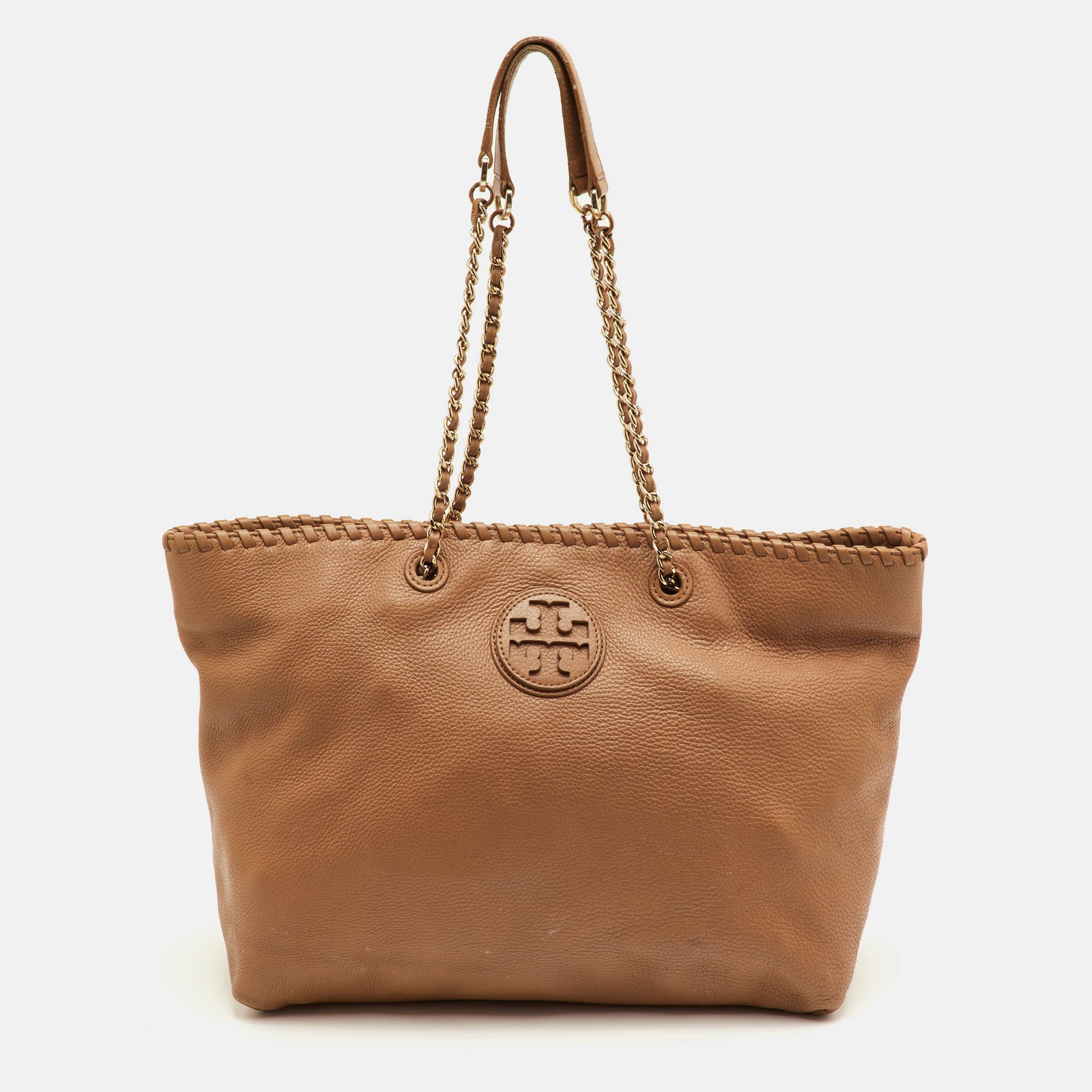 Tory Burch Marion Whipstitch Brown Leather Tote
Tory Burch Marion Whipstitch Brown Leather Tote