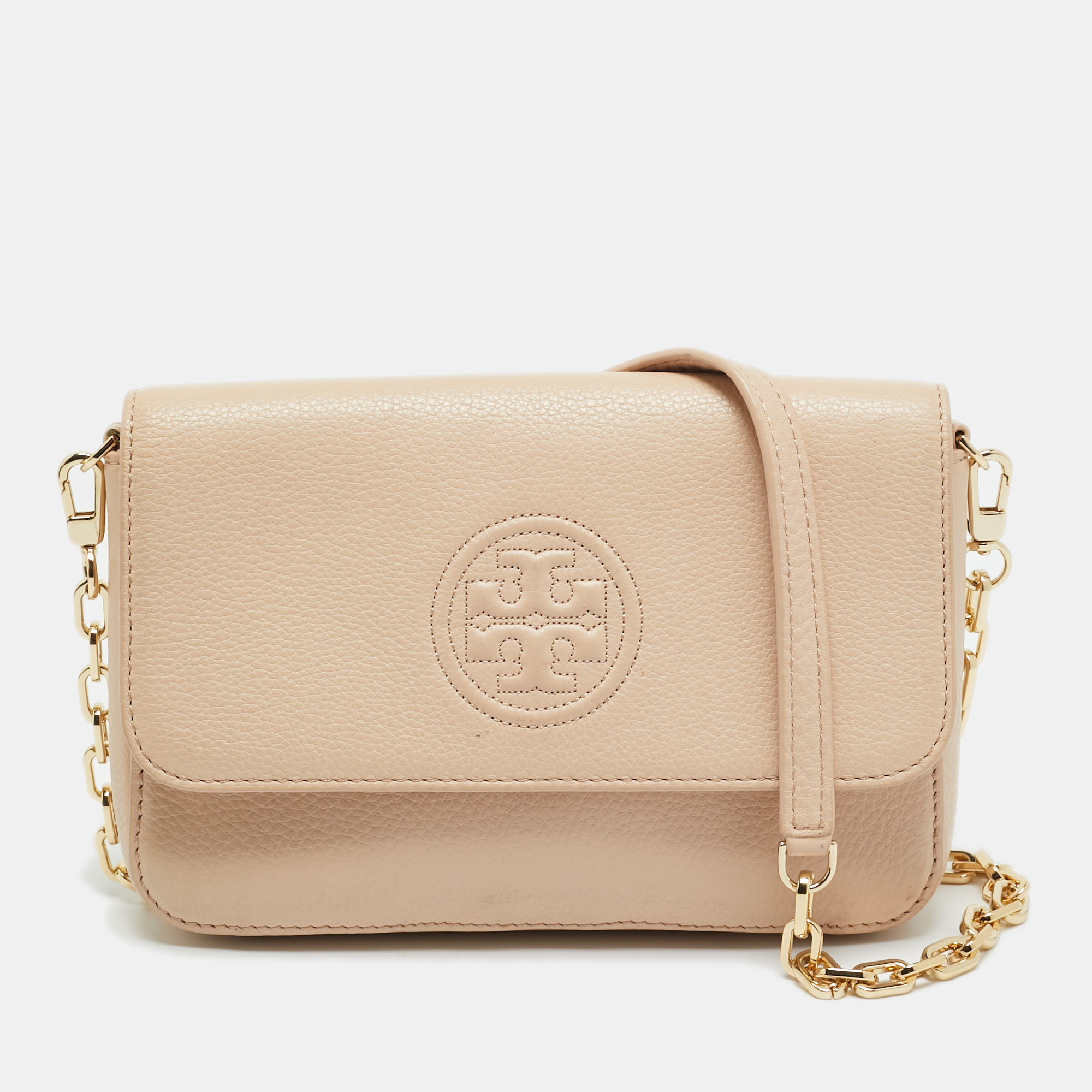 Tory Burch Bombe Flap Mini Beige Leather Shoulder Bag
Tory Burch Bombe Flap Mini Beige Leather Shoulder Bag